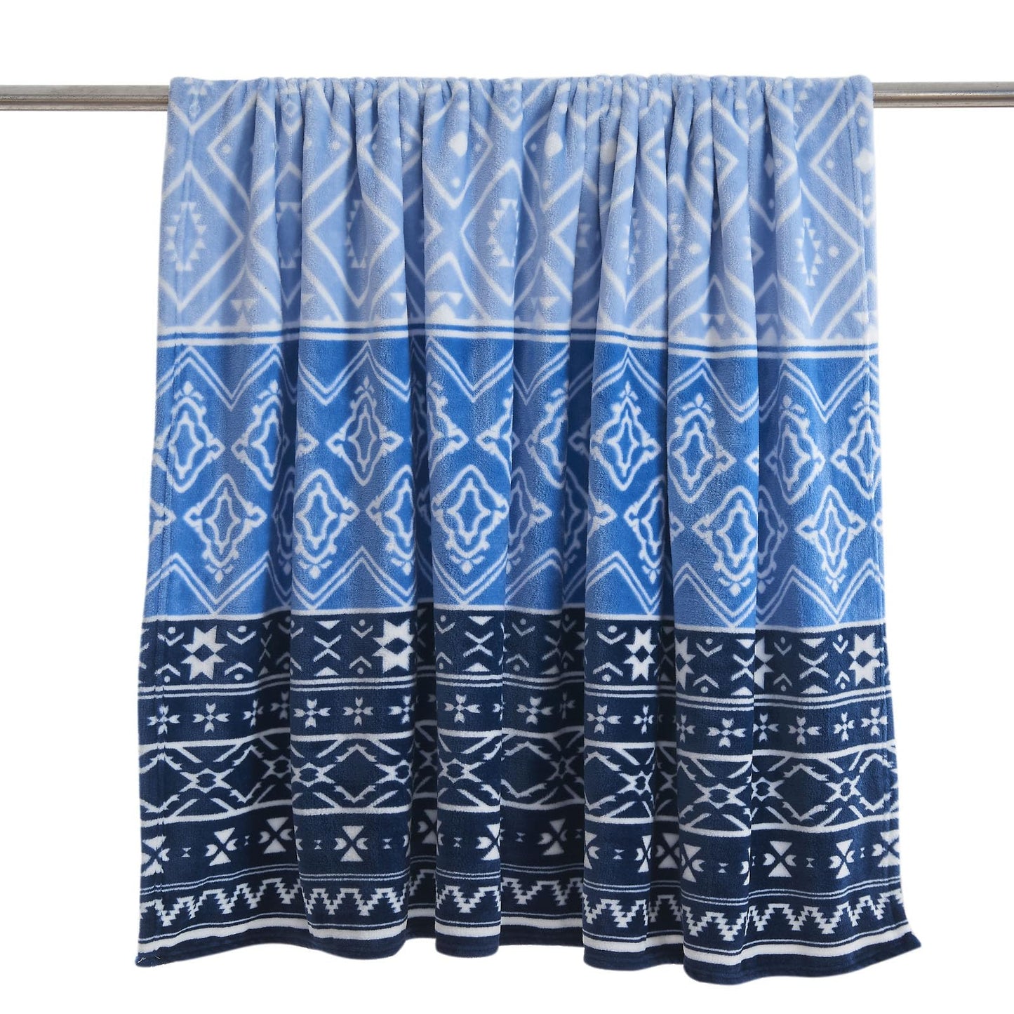 Gogreen Cozy Flannel Blanket Printed -Throw Size Bed Blanket for Home Decoration - Ultra Soft, Lightweight, Microfiber Throws (Throw - 50" x 60", Blue Classical)