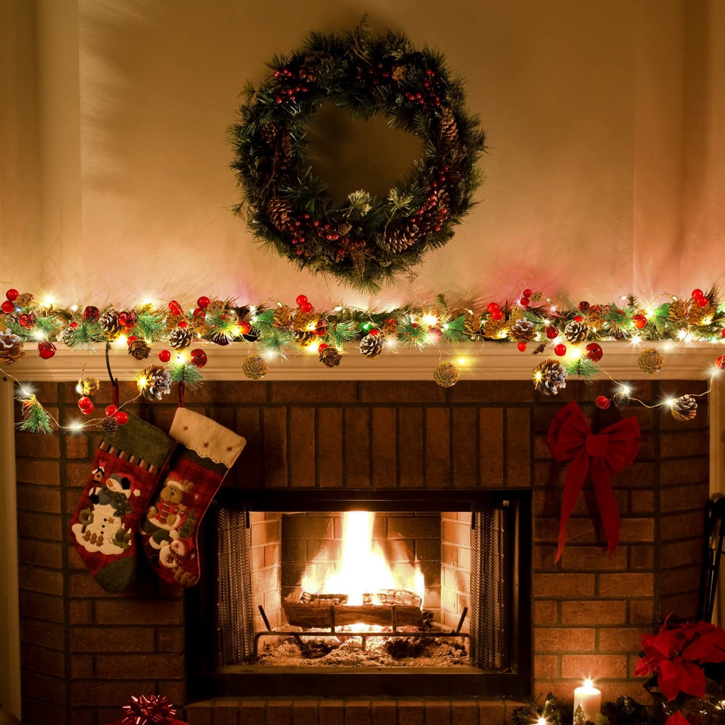 Christmas Decorations Christmas Decorations Indoor Christmas Garland Christmas Garland with Lights Garland Christmas Decorations Christmas Tree Garland Indoor Home Decor (Christmas Garland)