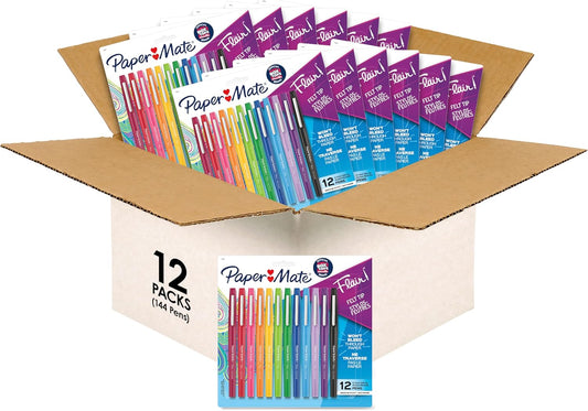 Paper Mate Felt Tip Pens Flair Marker Pens Medium Point Assorted 24 Count