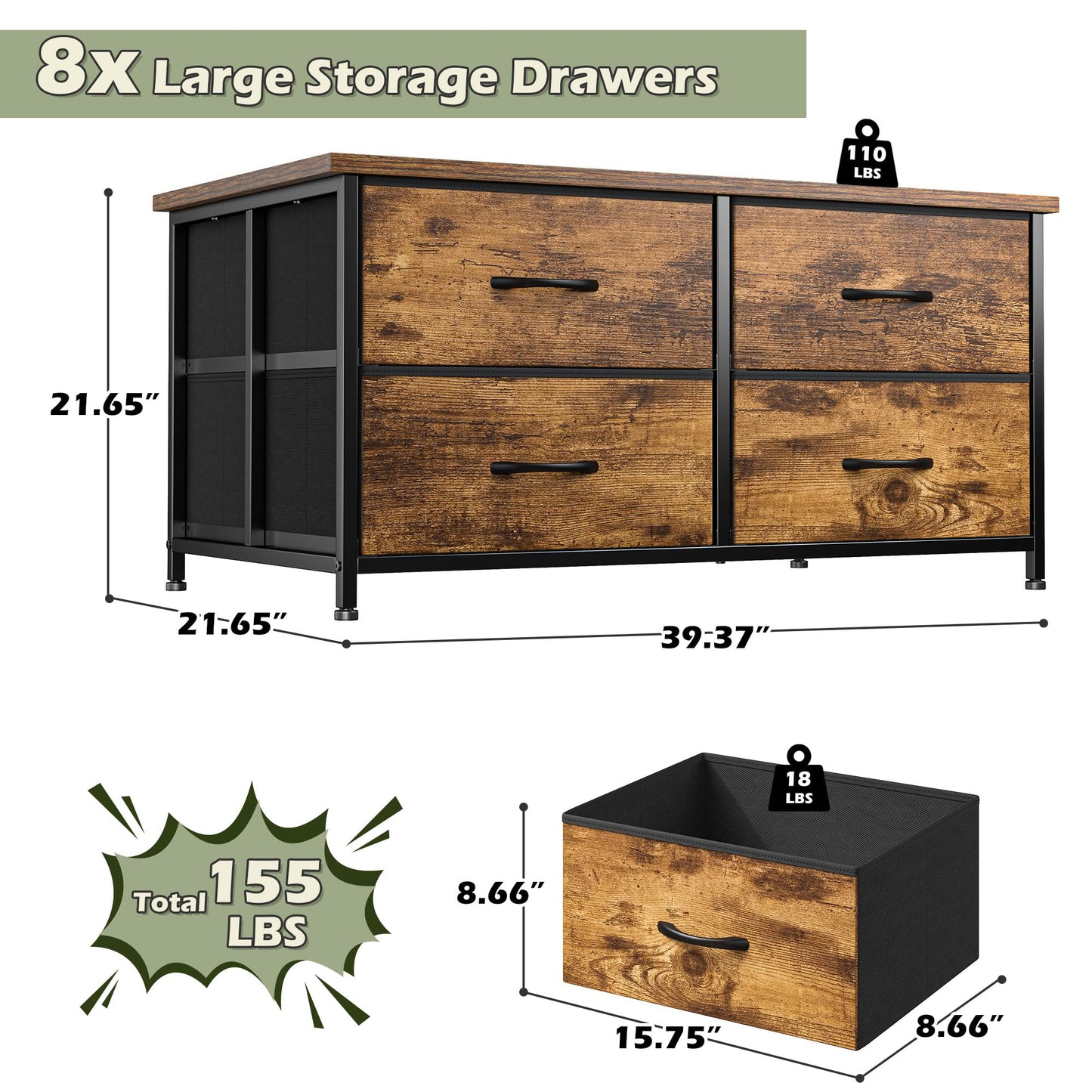 EnHomee Coffee Table with Storage, Modern Coffee Tables for Living Room, Black Center Table with Fabric Drawer and Large Hidden Space for Bedroom, Home, Office