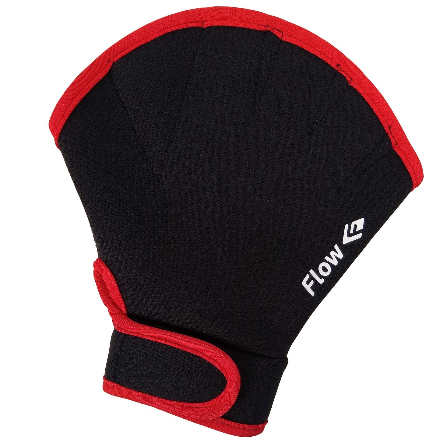 Flow Swimming Resistance Gloves - Webbed Gloves for Water Aerobics, Aquatic Fitness, and Swim Training (Black/Red, X-Large)