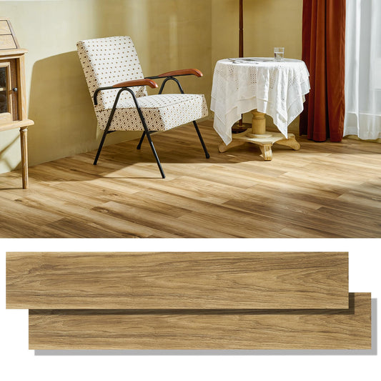 CO-Z Peel and Stick Floor Tile, Self Adhesive Vinyl Flooring 36x6 Inch, Waterproof Vinyl Tiles Removable Stickers for Living Room Bedroom Dining Room, 16-Pack 24 Sq. Feet, Light Oak