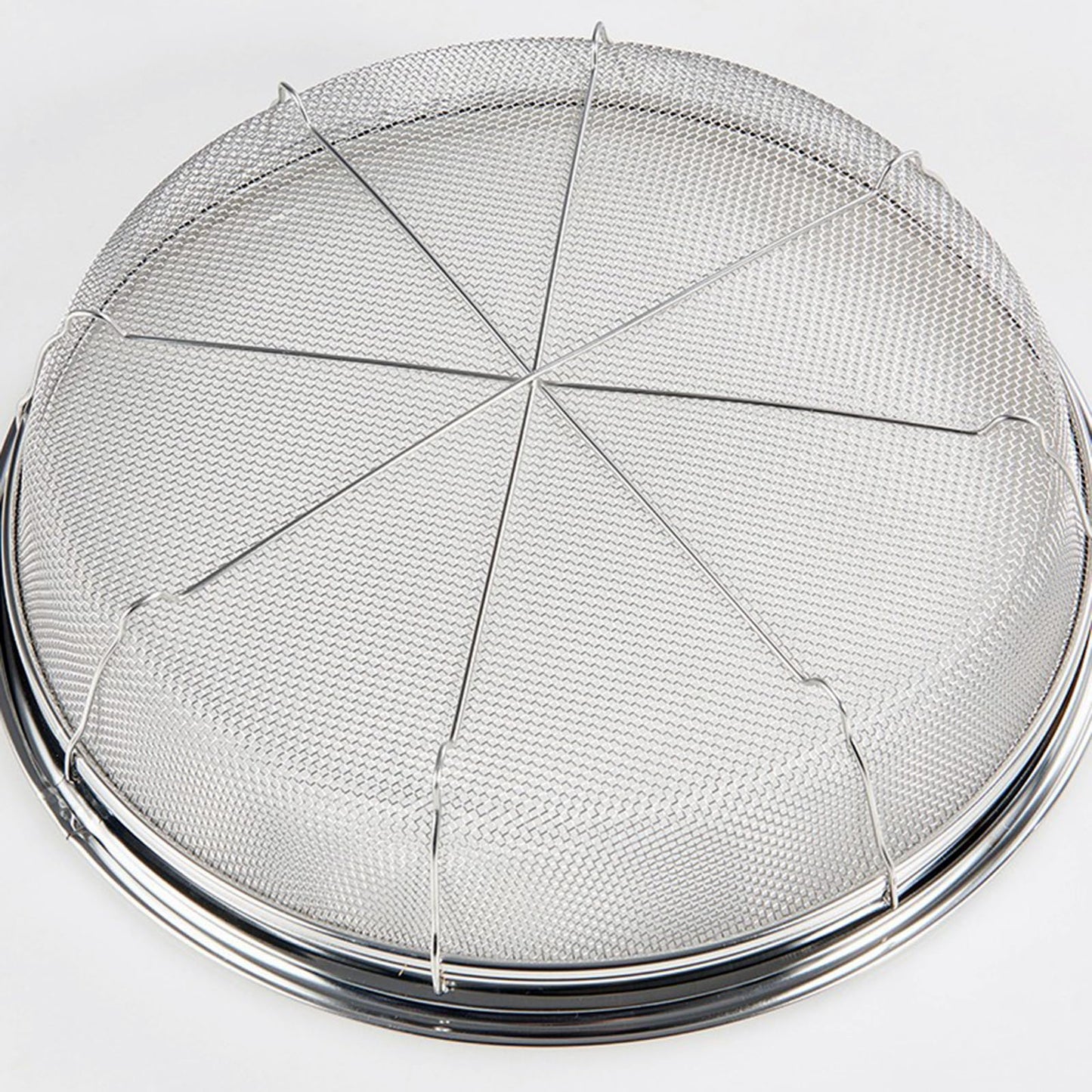 Fine Mesh Strainer for Kitchen, Stainless Steel Colander Bowl for Pasta, Rice, Fruit, Metal Net Baskets with Resting Base - Strain, Drain, Rinse （Diameter 9.84 inch）