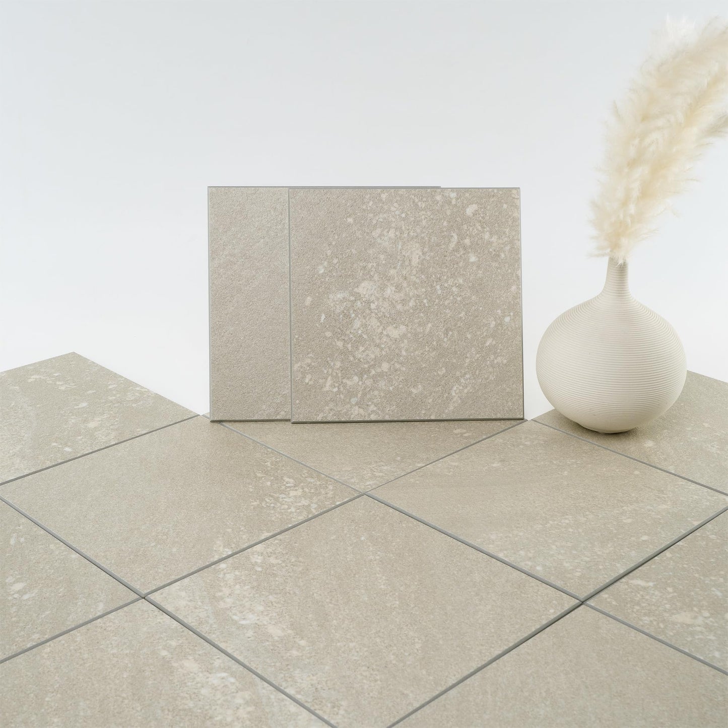 W&S 24-Sheet Peel and Stick Tile Floor, Beige Faux Stone Peel and Stick Backsplash, Rigid&Thicker Stick on Kitchen Flooring Tile, Self Adhesive Flooring for Bathroom, Living Room