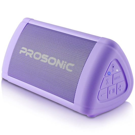 Prosonic BT3 Portable Wireless Bluetooth Speaker with 10W Stereo Sound & Bass Boost -Rich Sound & Intense Bass -Bluetooth 5.0 -Microphone -IPX5 - in & Outdoor Speaker (Purple)