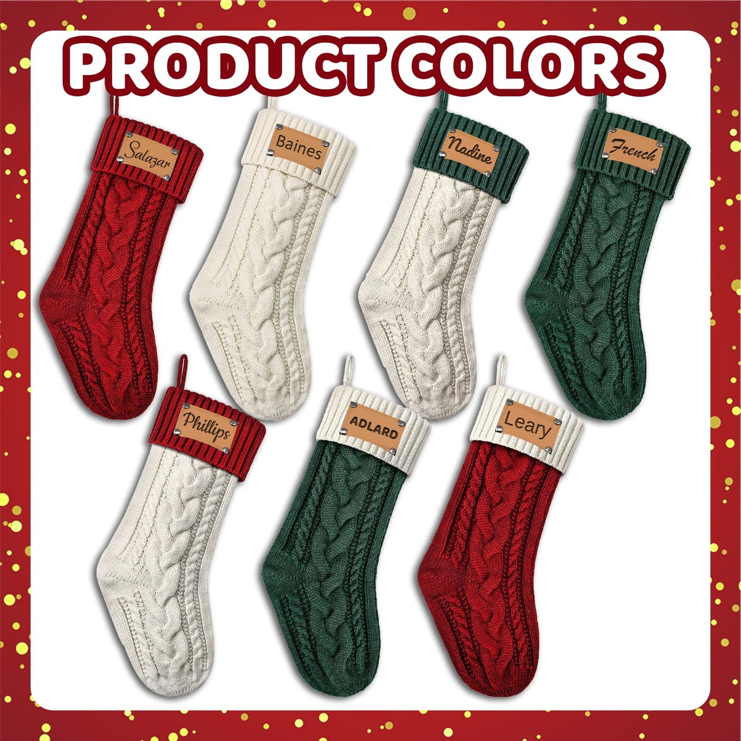 Bliver Personalized Christmas Stockings Custom Christmas Stockings with Names Knitted Stockings for Christmas Holiday Decor, Santa Claus Decor