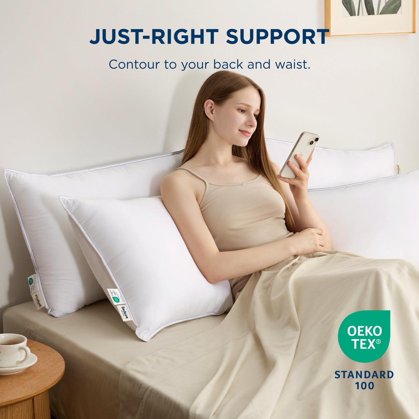 Bedsure Queen Pillows Set of 2, Prewashed Ultra-Soft Bed Pillows, Hotel Luxury Down Alternative Filling, Breathable & Fluffy for Back, Side, Stomach Sleepers