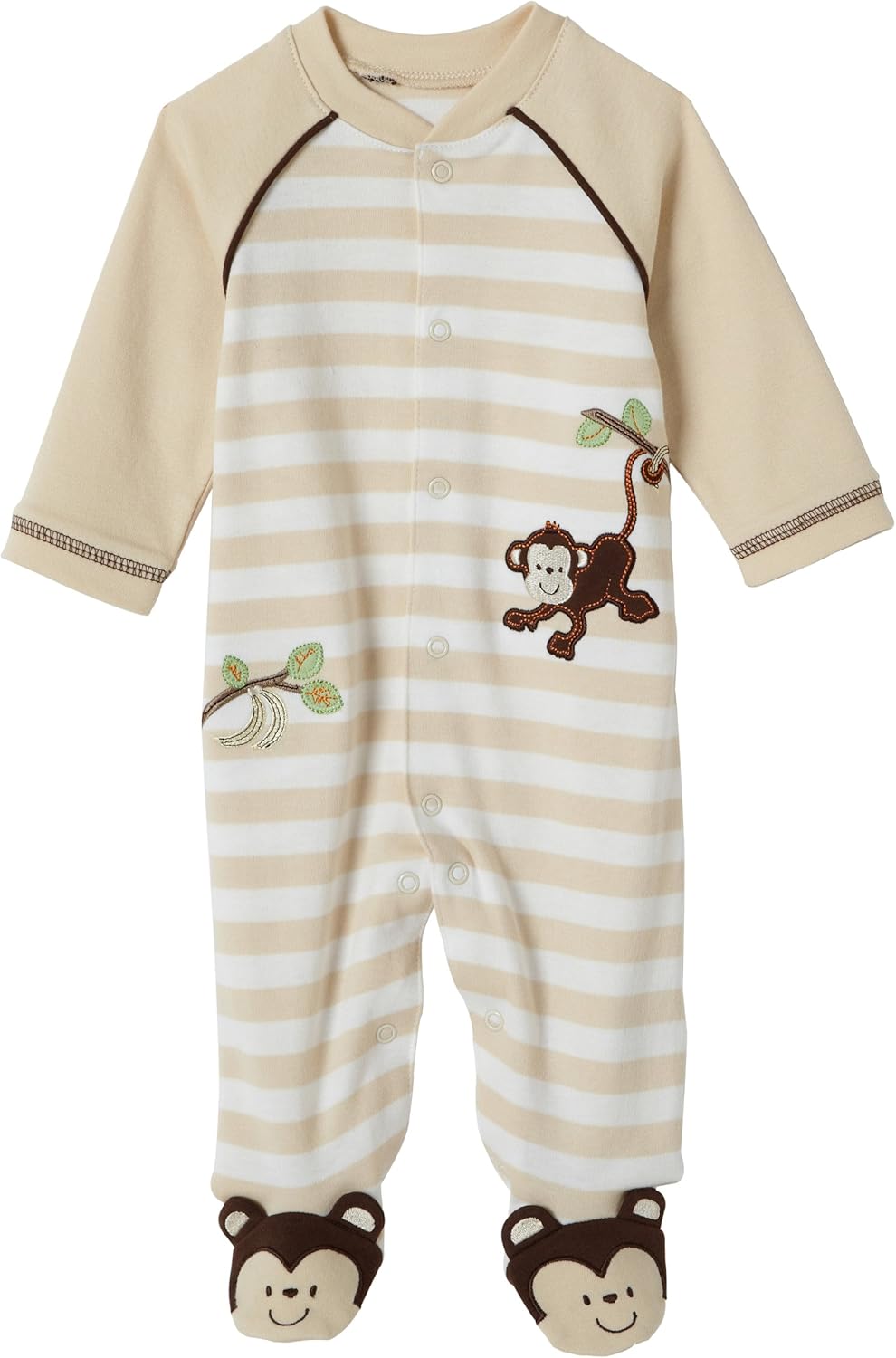Little Me Clothes for Baby Boys' 100% Cotton Scratch-Free Tag Footie Sleeper, Preemie to 9 Months