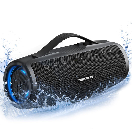 Tronsmart Mirtune S100 Portable Bluetooth Speaker, 50W Punchy Bass &Clear Treble, Retractable Handle, 20H Playtime, IPX7 Waterproof, Customize EQ for Outdoor, Camping,Beach(Black)