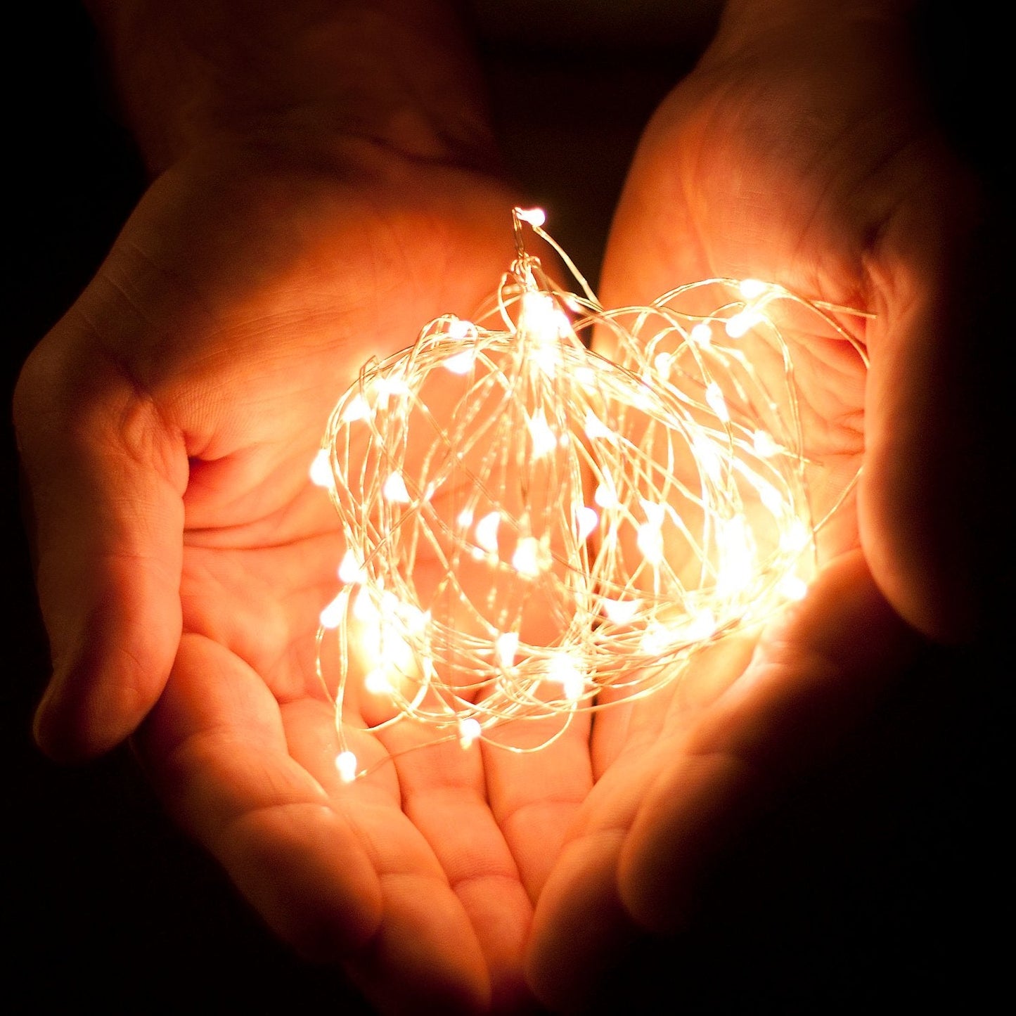 RTGS 30 LEDs Warm White Color String Lights Silver Wire Indoor and Outdoor 9.5 Feet Firefly Starry Fairy Lights Battery Powered for DIY, Christmas, Holidays, Party, Bedroom and Centerpieces