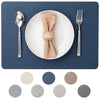 Baroyal Faux Leather Placemats Set of 6 Vinyl Washable Wipeable Table Mats for Kitchen Dining Table Heat Resistant Waterproof Modern Indoor/Outdoor Placemats Non-Slip Easy Clean Place Mats (Navy)