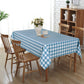 sancua Checkered Vinyl Rectangle Tablecloth, 60 x 102 Inch, 100% Waterproof Oil Proof Spill Proof PVC Table Cloth, Wipe Clean Table Cover for Dining Tables, Buffet Parties, Teal and White