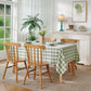 Veblandy Checkered Tablecloth Rectangle Waterproof Gingham Table Cloth Washable Buffalo Plaid Table Cover Wrinkle Free for Kitchen, Dining and Outdoor Picnic, 60 x 102 Inch, Sage Green and White