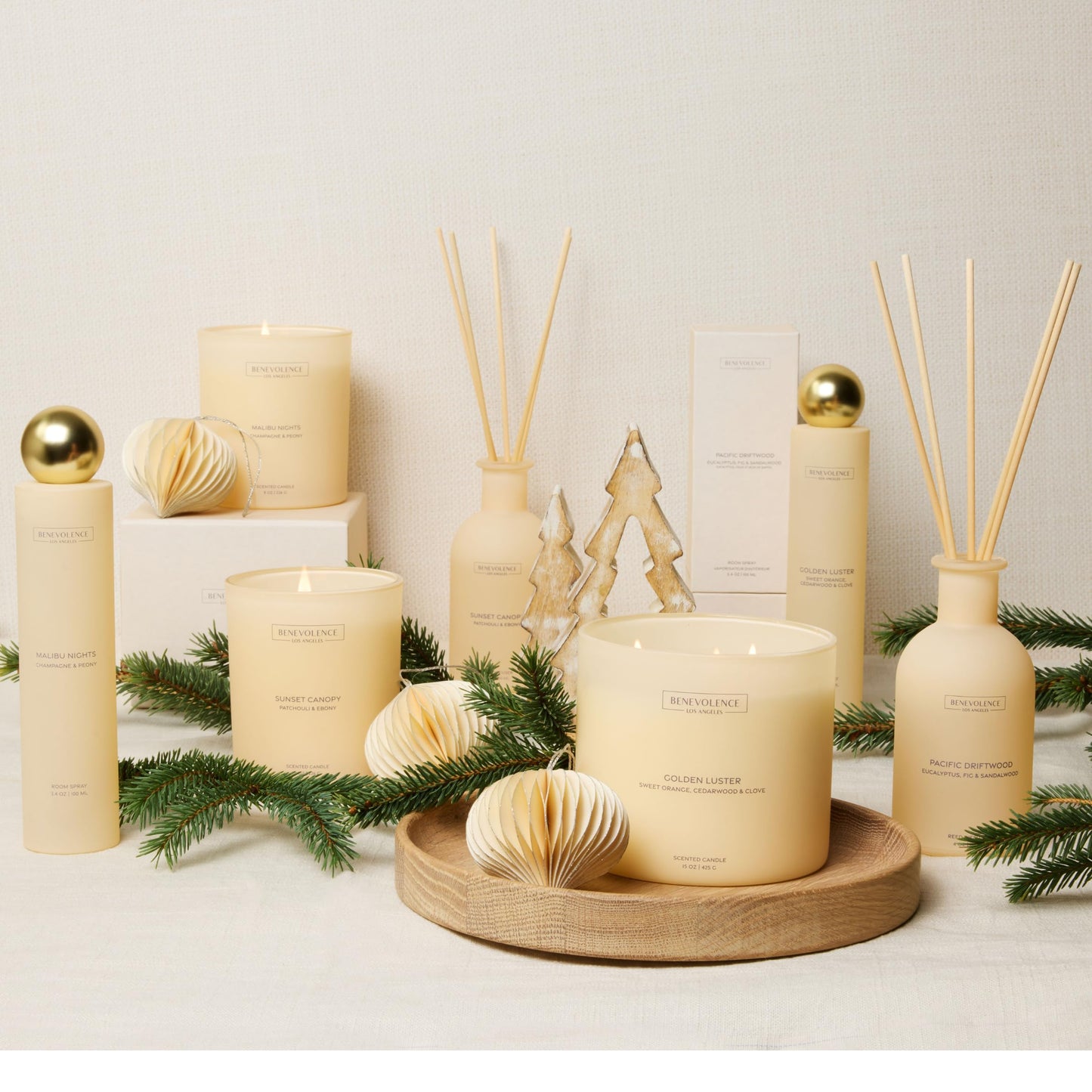 Benevolence LA Reed Diffuser for Home | Eucalyptus, Fig & Sandalwood | Elegant Home & Bathroom Decor | Fragrance Diffuser with Sticks for Bathroom - Malibu Sands Collection