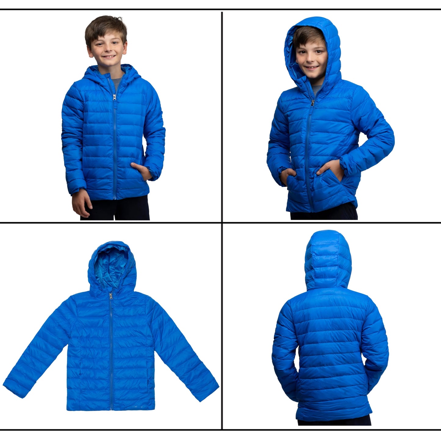 Lands' End Kids Packable Hooded Down Puffer Jacket Coat, Nautical Blue, XX-Small