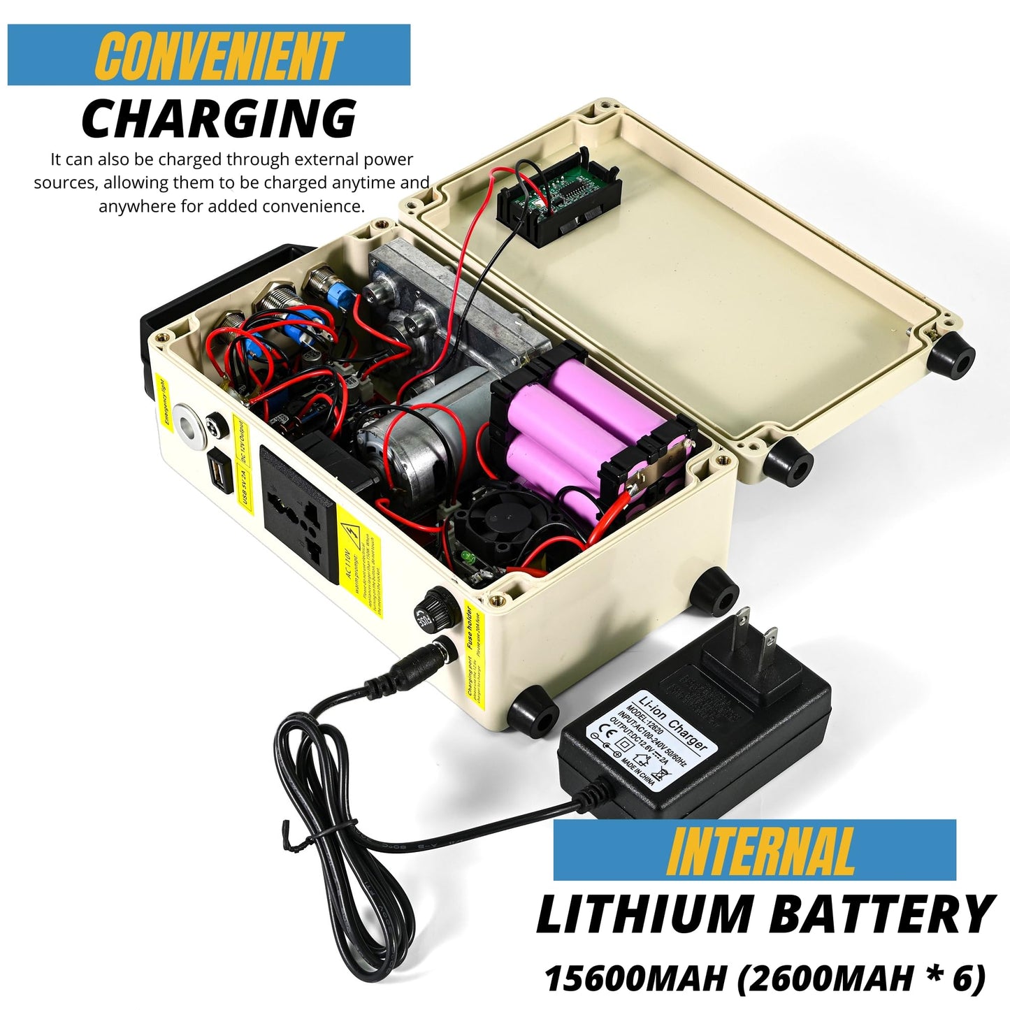 150W Hand Crank Generator, Portable Power Station w/Folding Handle, Aluminum Alloy Small Inverter Generator Rechargeable for Home Camping Outdoor Smartphone Charger