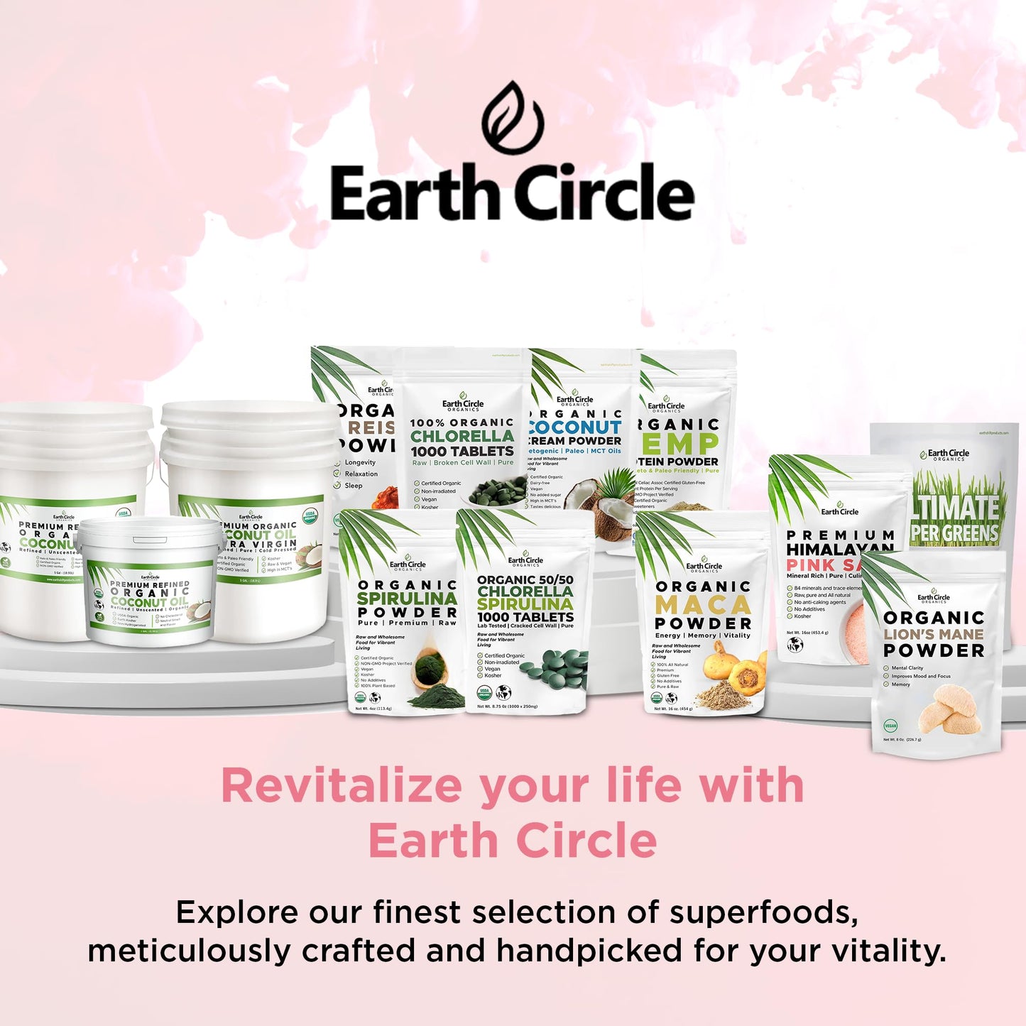 Earth Circle Premium Himalayan Pink Fine Grain Salt-(55 lbs), No Anti-Caking Agents, Pure Culinary Grade - Kosher, Nutrient and Mineral Dense