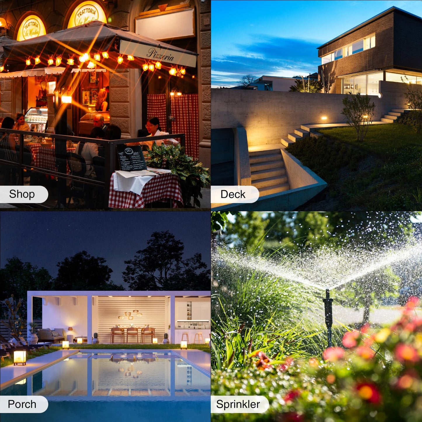 GHome Smart Outdoor Smart Plug, Smart Home Wi-Fi Outlet with 2 Sockets, IP64 Weather Resistance, Compatible with Alexa, Google Home & SmartThings, No Hub Required