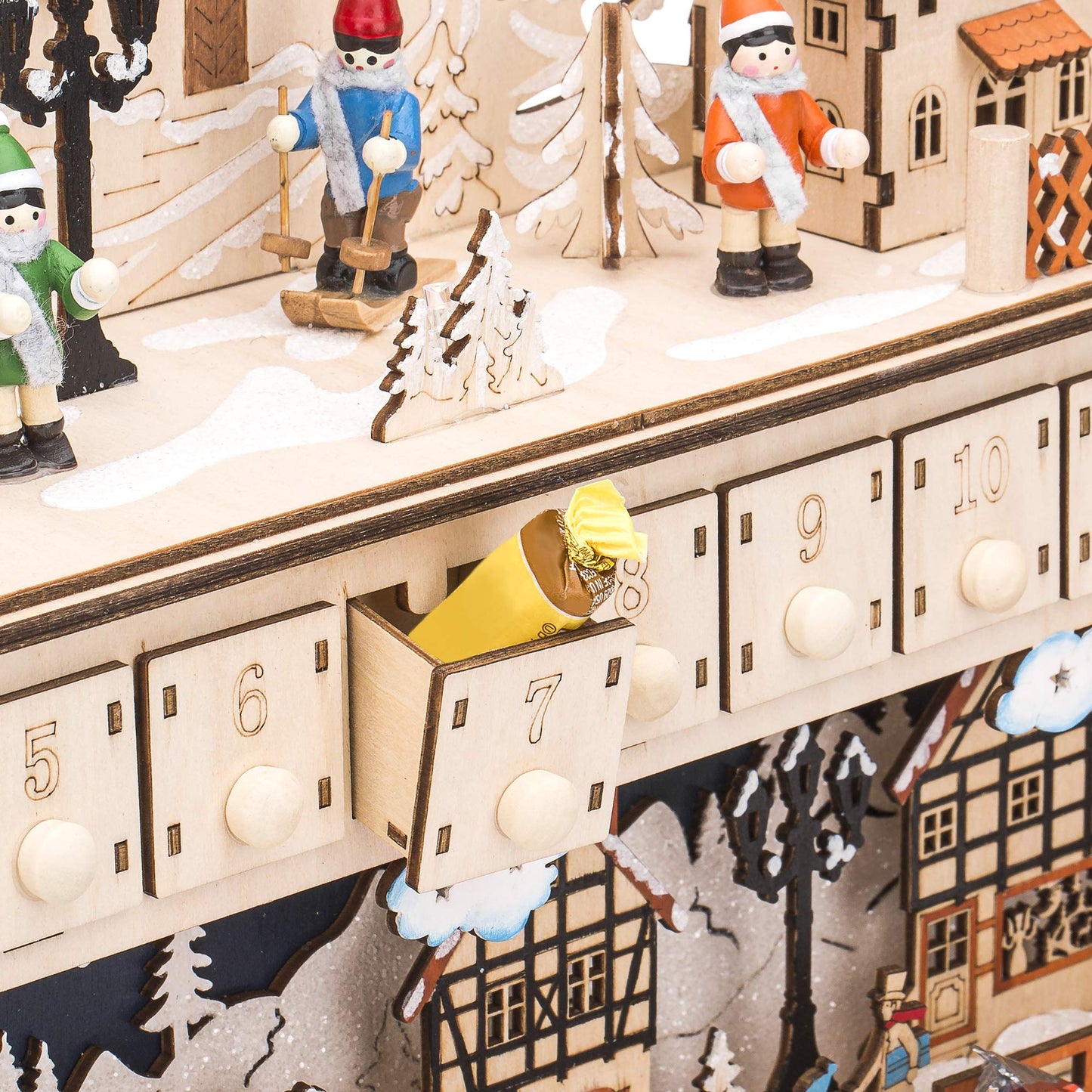 Best Choice Products Wooden Christmas Advent Calendar, Shooting Star Holiday Decoration w/Battery-Operated LED Light Background