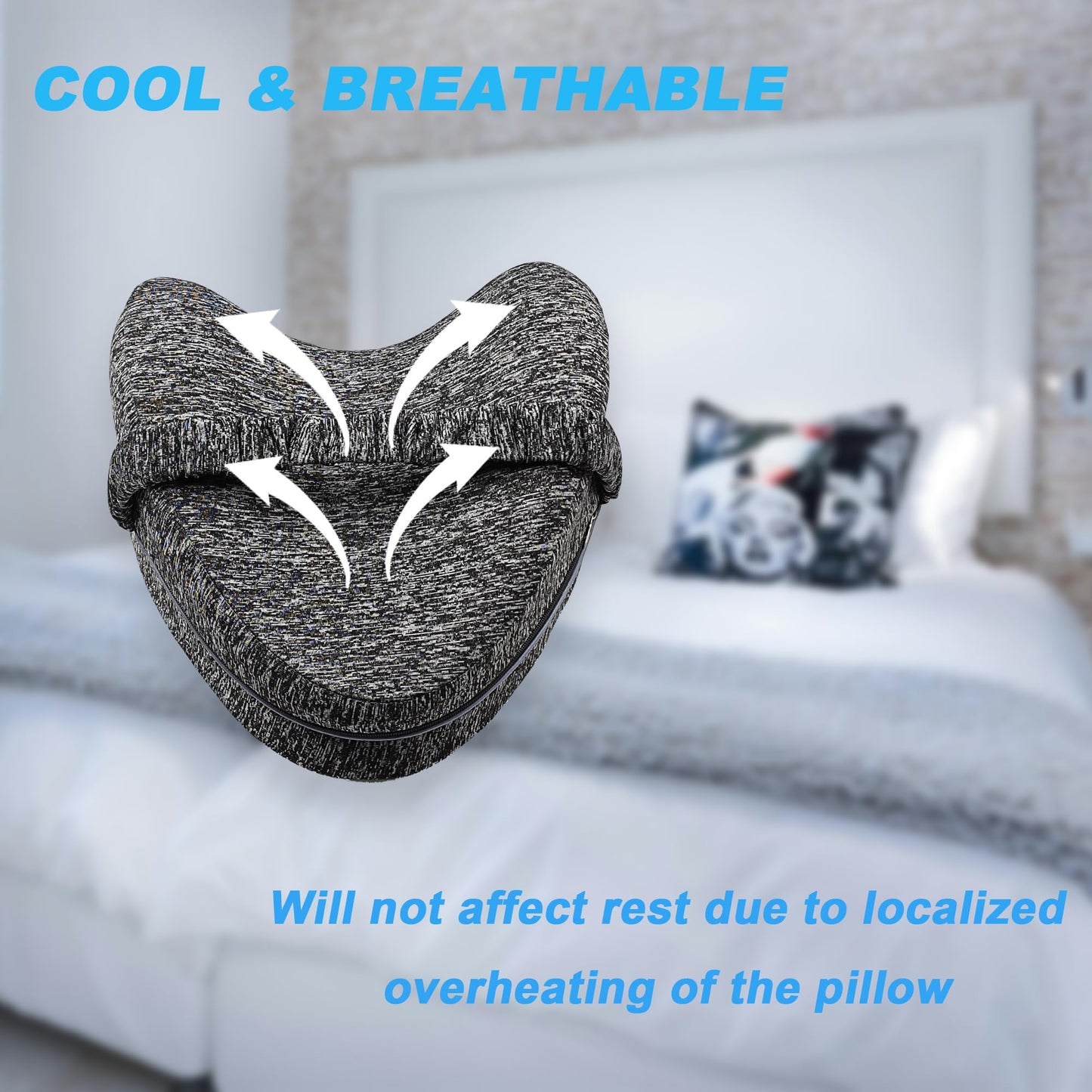 LeoTube Replacement Pillowcase Pillow Cover with Elastic Strap for Contour Legacy Leg & Knee Foam Support Pillow-Cover ONLY (Gray)