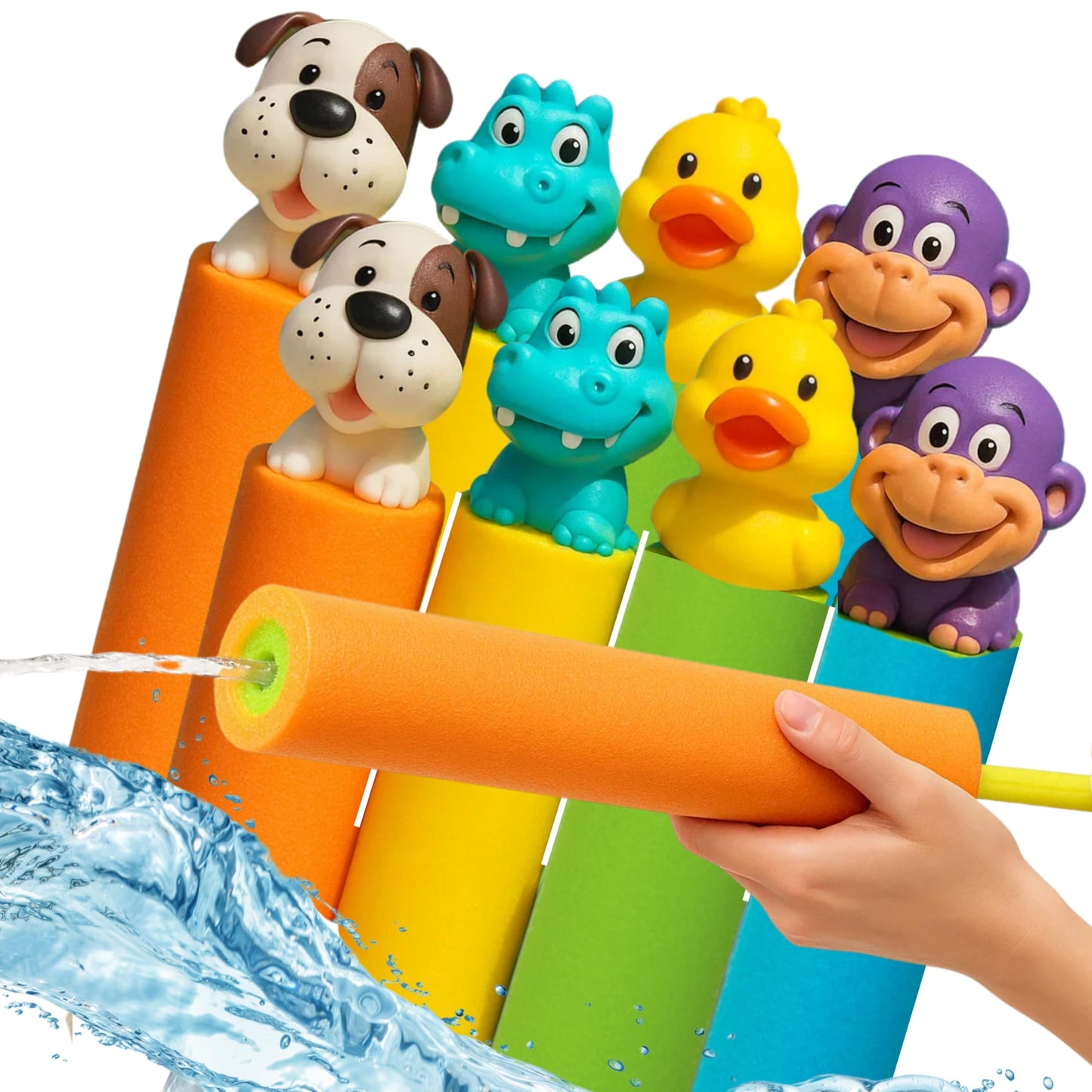 Water Squirter for Kids, Water Guns for Kids, Pool Squirt Water Blaster, 4 Pack 8 Pack Beach Essentials, Pool Deals, Beach Toys Ages 4-8, Summer Toddler Games