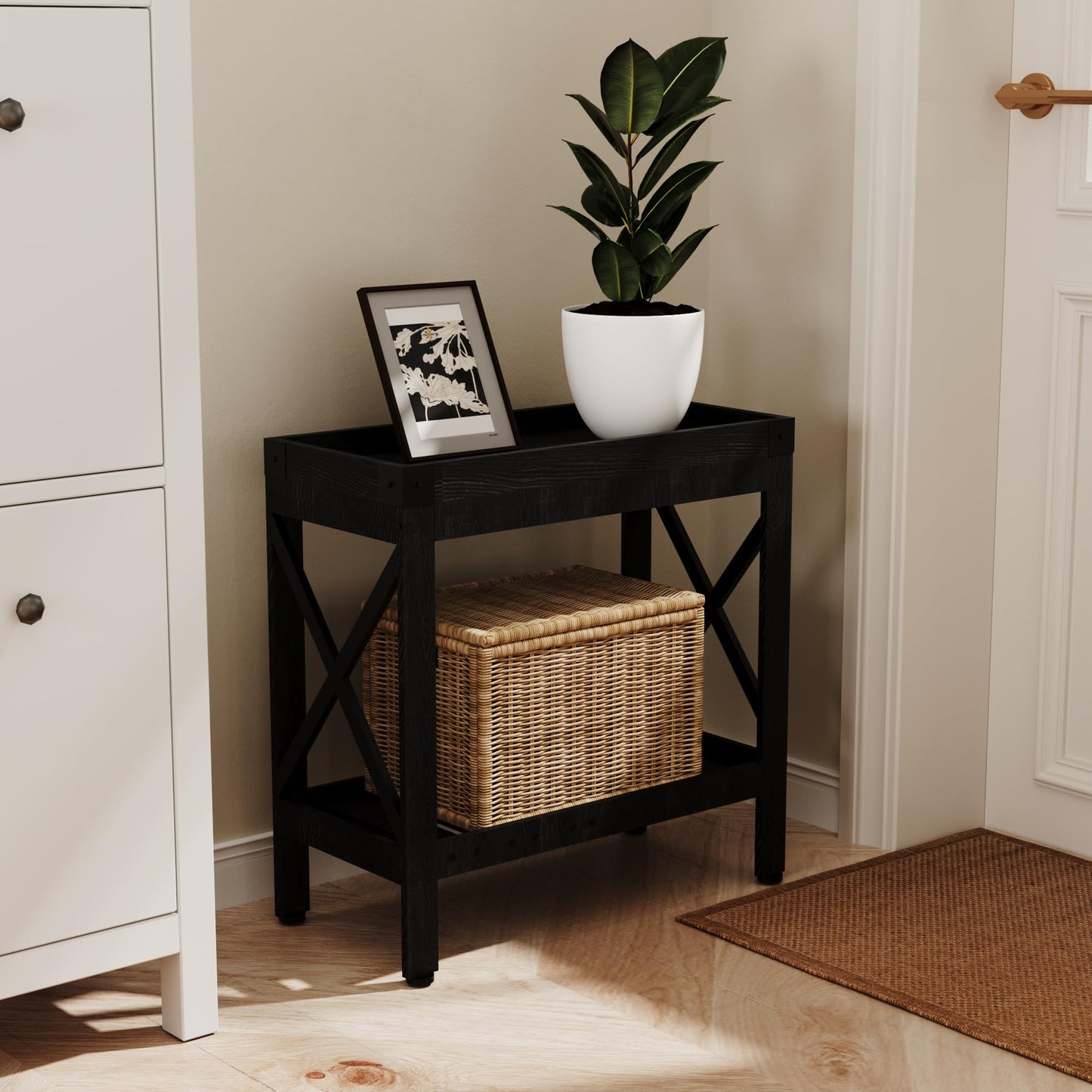 ZEXVIDA Narrow Side Table, End Table,Sofa Side Table, End Table Nightstand for Bedroom, Living Room, Small Spaces