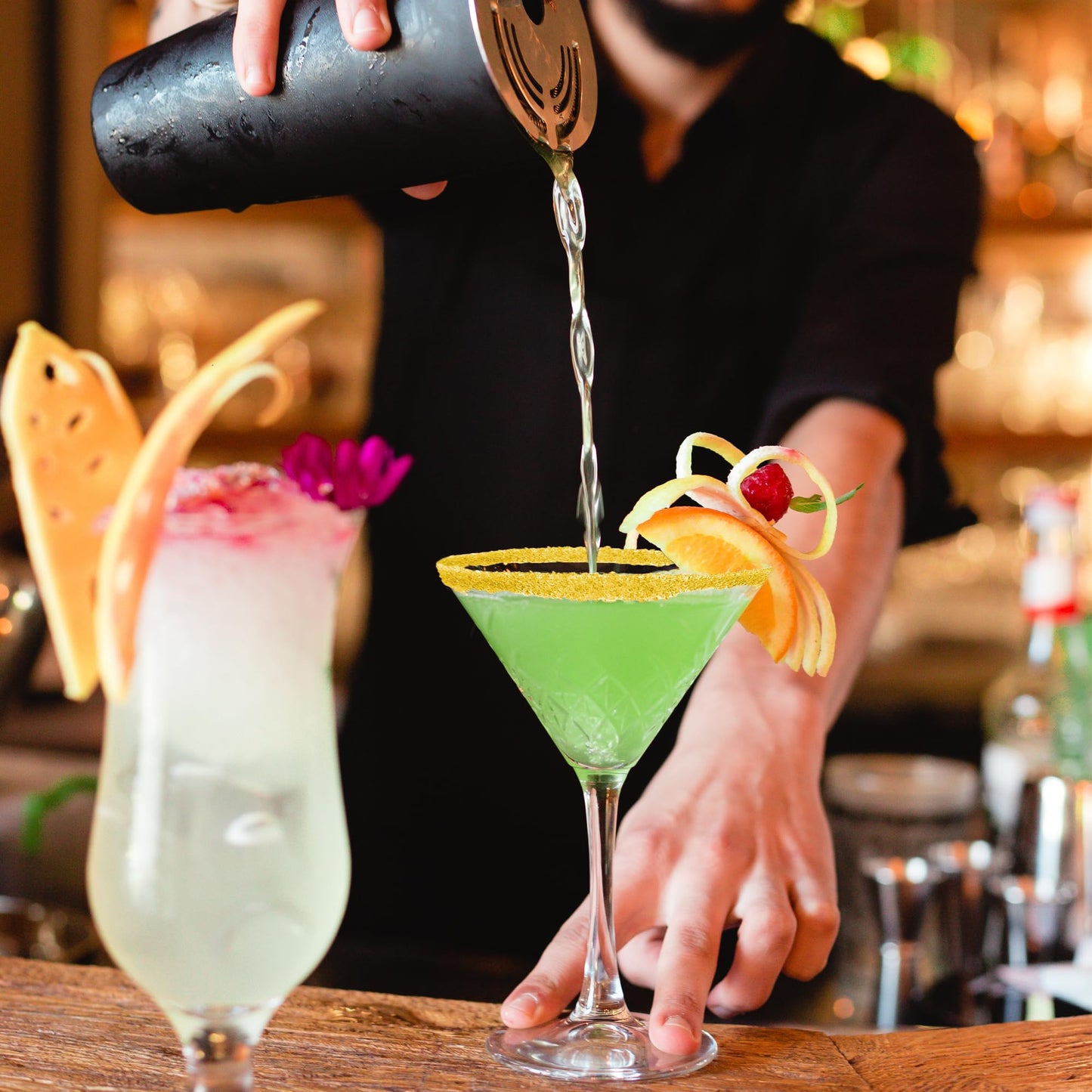 Glitter & Glitz Cocktail Sugar – Premium Natural Sugar for Enhancing Cocktail Drinks – Vibrant Colored Sugar, USA Manufactured, No Artificial Ingredients – Cocktail Rimming Sugar (Hot Pink)