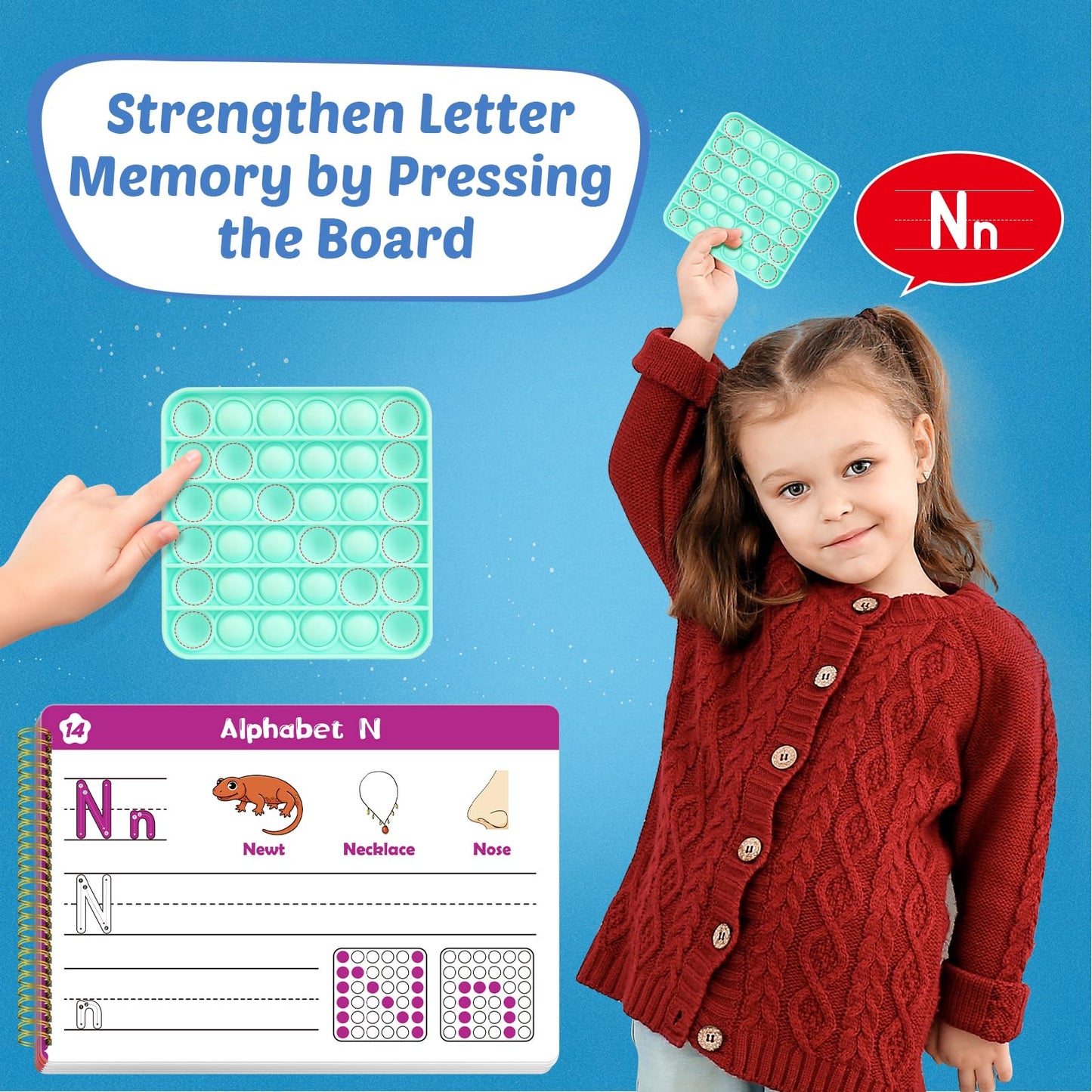 Aizweb Handwriting Practice for Kids,Learn to Write,Pre k Toddler Preschool Kindergarten Learning Activities,Number Shape Letter Tracing Writing Workbook,ABC Alphabet Autism Montessori Toys