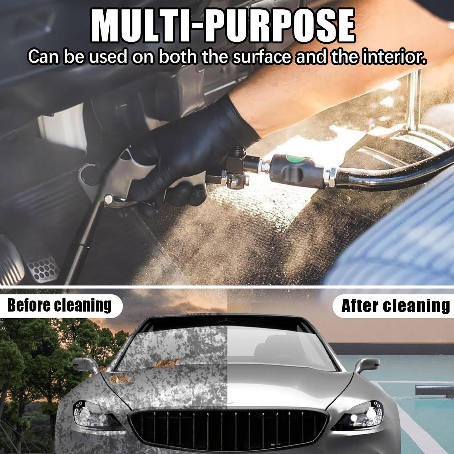 YIEMIZDK High-Pressure Car Cleaning Air Blow Gun Kit - Interior Dry Cleaning Hairdryer | Powerful Dust Removal Tool, Compatible with Air Compressors, Quick Cleaning for All Car Corners