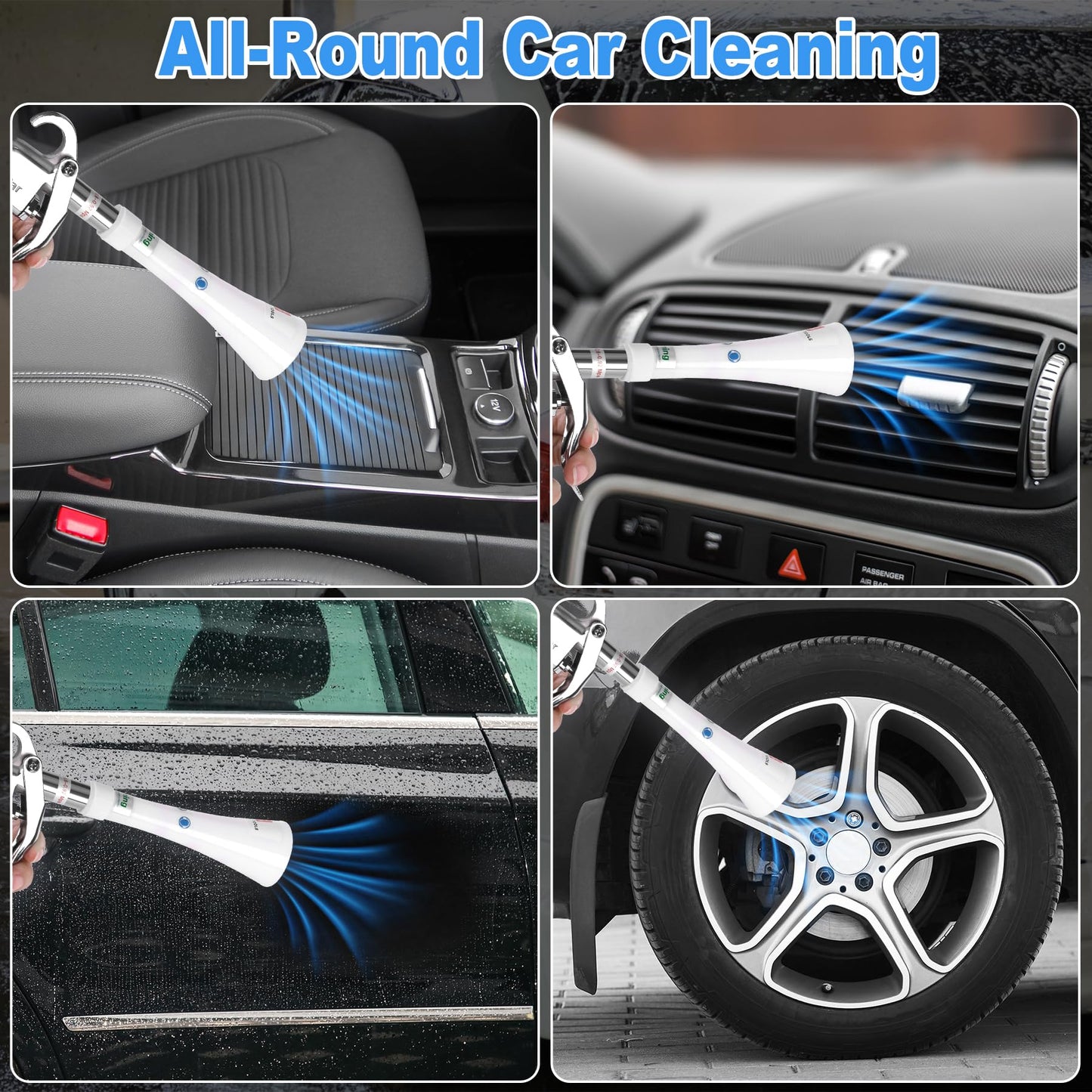 phepetroll Air Blow Gun Car Detailing Dry Cleaning Air Gun with Tapered Nozzle High Pressure Car Cleaning Tool, Car Dryer Air Blower for Car Surfaces Quickly Blasts Dust, Works with Air Compressor