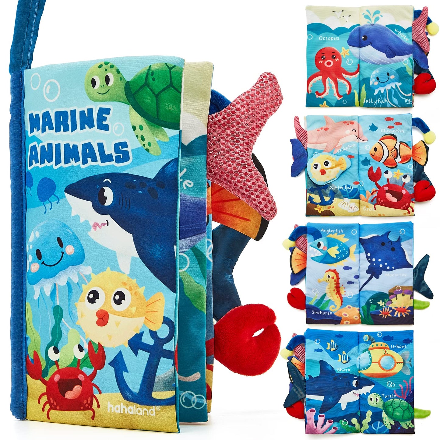 hahaland Baby Books 0-6 Months, Infant Tummy Time Toy High Contrast Sensory Toys 6 to 12 Months Touch Feel Book Babies Travel Toy Gifts for Boy Girl 0-3 Month Baby Shower Birthday Gifts (Single Book)