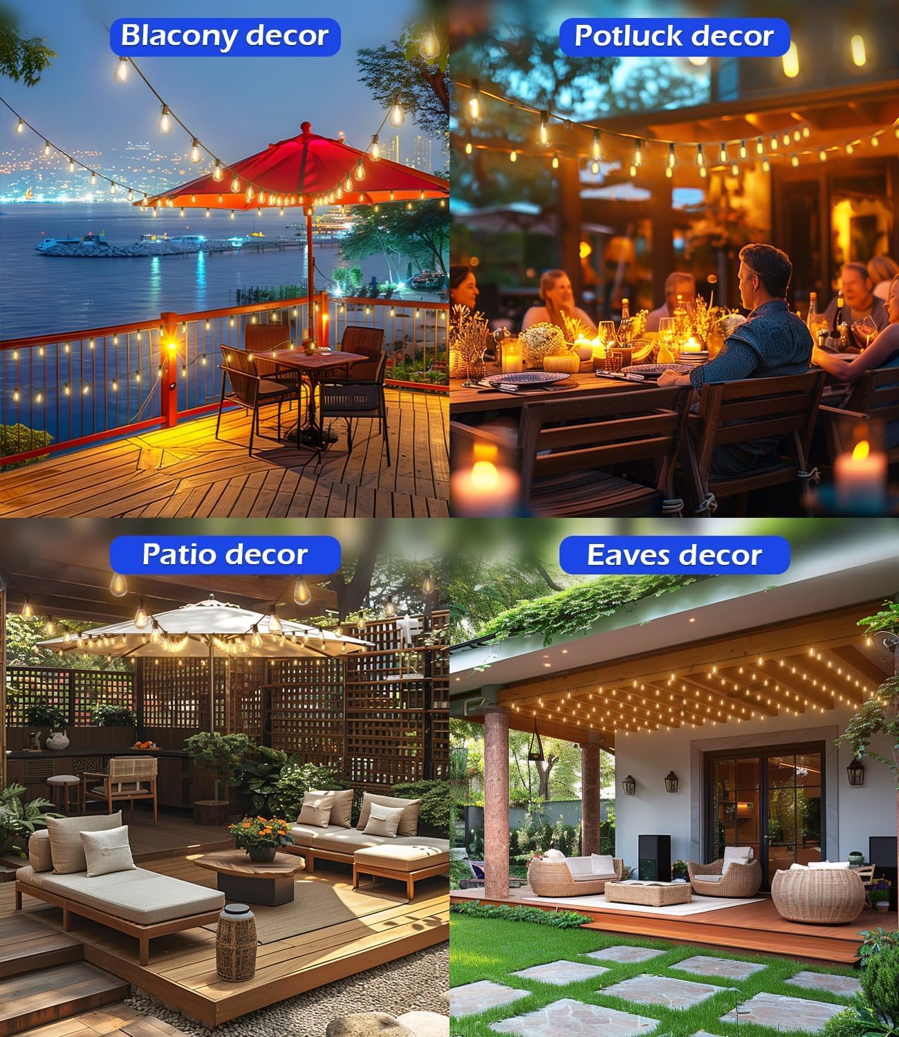 Tenmiro 200FT Outdoor String Lights, Ultra Long LED Patio Lights with Shatterproof High Brightness S11 Edison Bulbs, Outside Hanging Light Waterproof for Backyard Deck Porch Party Decor 2700K