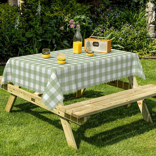 Checkered Tablecloth Rectangle 55"x70" - Green and White Plaid Tablecloth, Washable and Anti-Wrinkle Gingham Table Cloth for Spring Summer Picnic Dinner Restaurant Outdoor