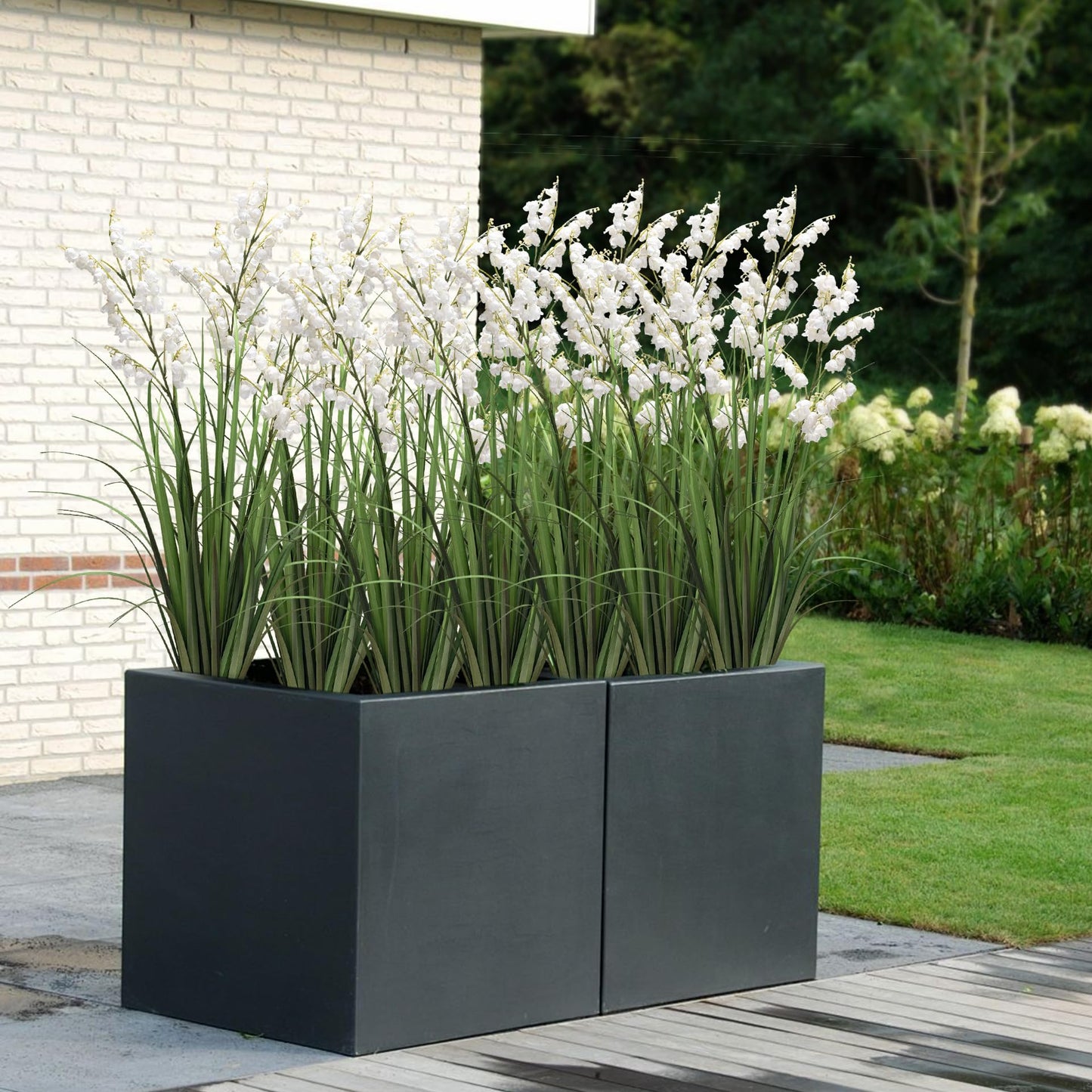 Fake Plants Home Decor Fake Flowers Artificial Plants Outdoor Tall Grass Plant Artificial Pampas Grass Decor Artificial Plants Indoor Fake Grass Living Room Decor Artificial Grass 36“2PCS White