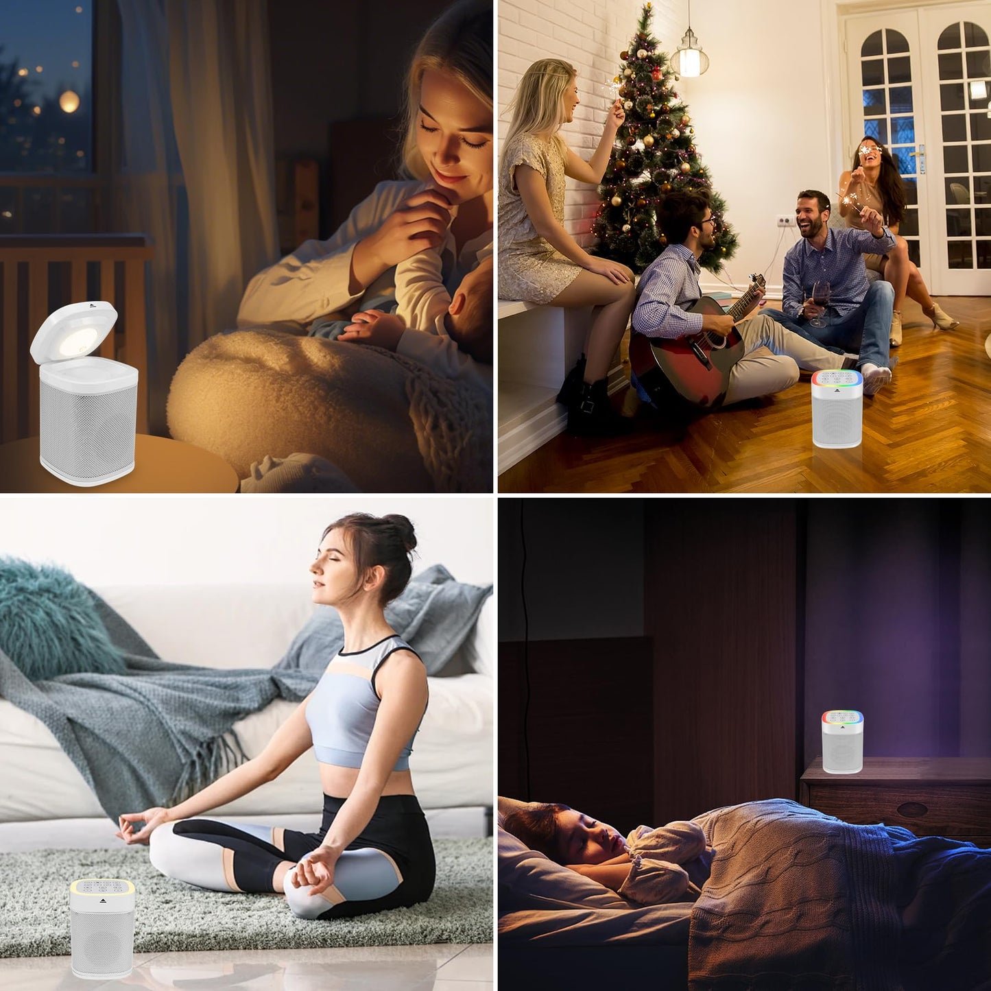 LUXSWAY White Noise Sound Machine with Night Light, 70 Non-looping Sounds, Rechargeable Sleep Sound Machine, Bluetooth Speaker for Party Camping, Sleep Aid for Baby Adults Privacy Nursery & Gifts