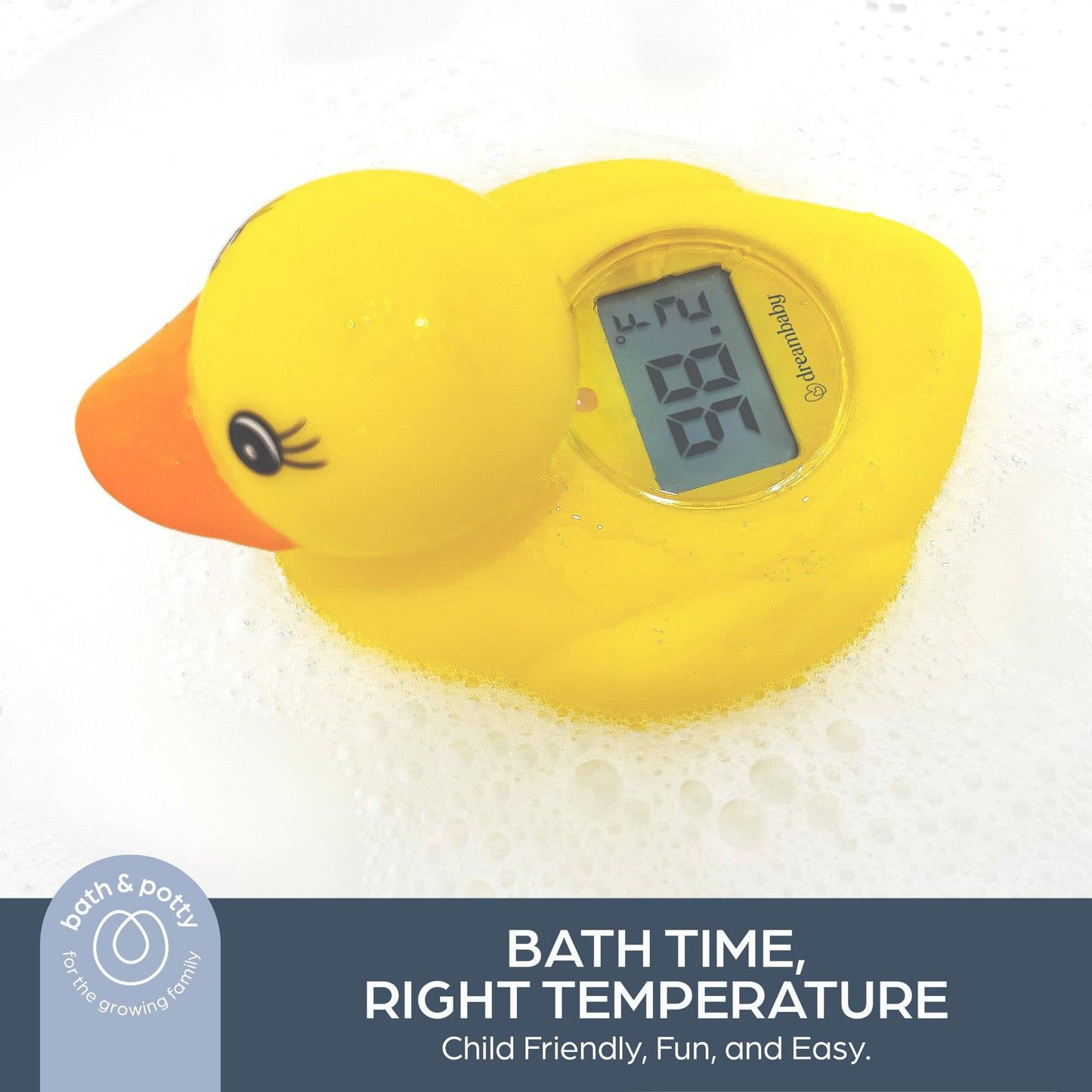Dreambaby Duck Baby Bath Thermometer – Instant Results, Digital Water & Room Temp Reader – Fun Floating Toy for Newborns