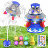 Outdoor Water Sprinkler Toys for Kids, Summer Water UFO Spaceship Rocket Sprinklers Launch Toys with Light, Ideal Holiday Backyard Lawn Yard Game Birthday Gift for Boys Girls 3 Years and Up (Purple)