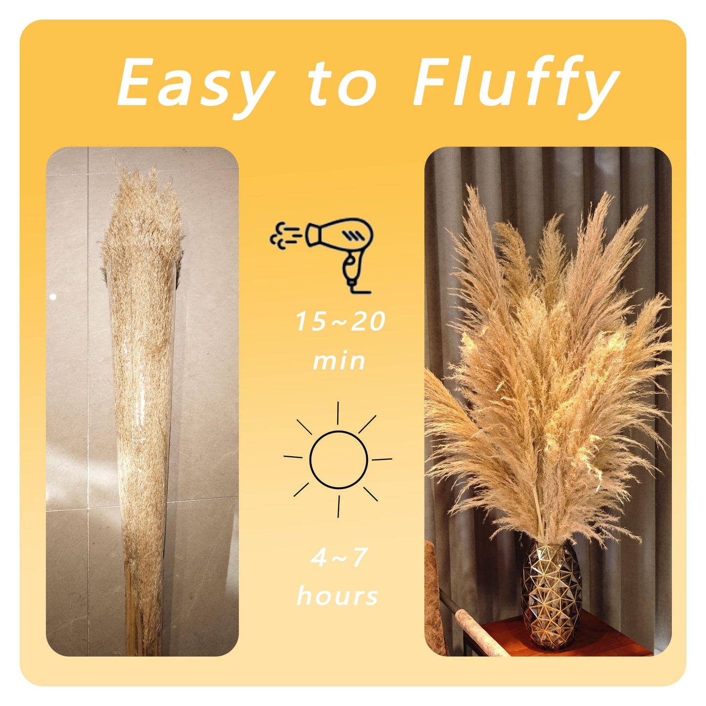 auleegay 20 PCS 40 inches Bohemian Style Handpicked Pampas Grass Dried Flowers, Big Pampas Grass, Fluffy Grass, Dried Flowers for Wedding, Party