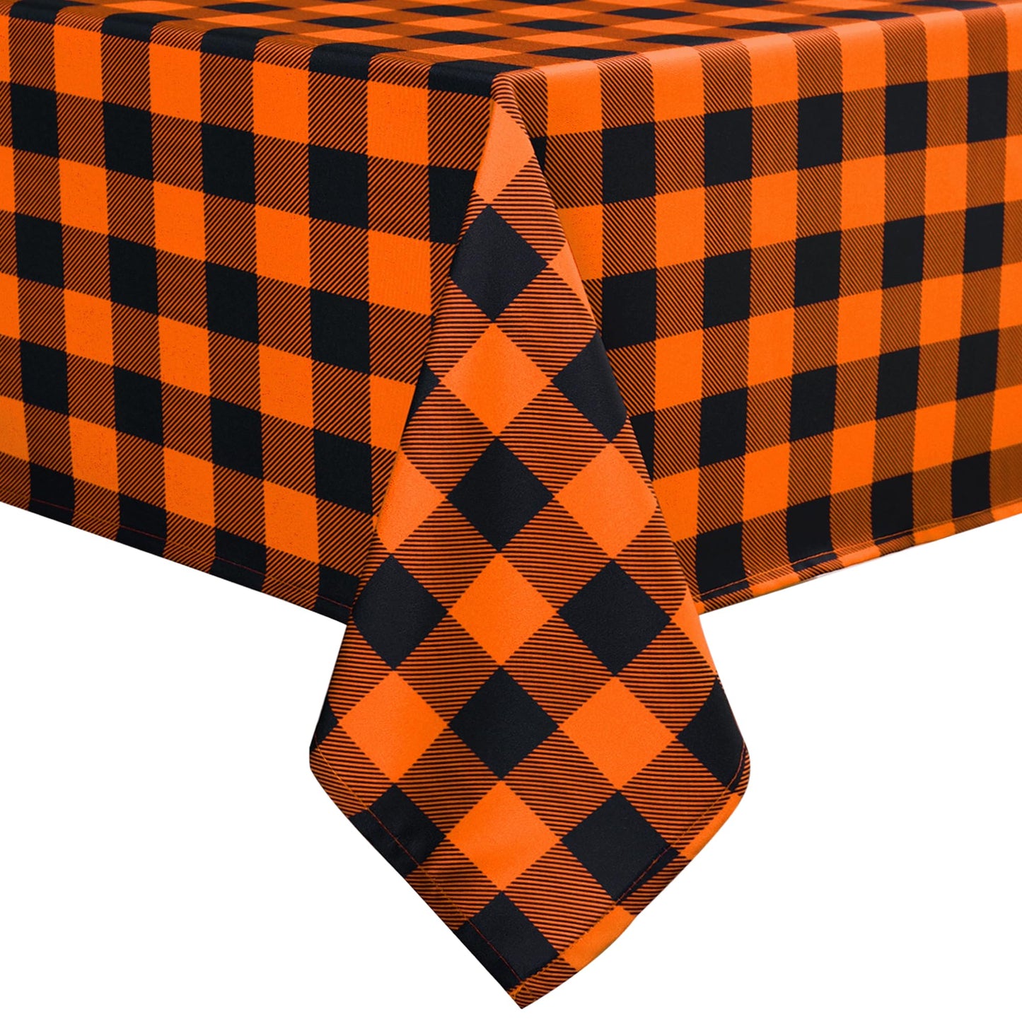 Essifunia Gingham Plaid Tablecloth - Rectangular 58x102 Inch Water Resistant Halloween Decorations Table Cloth for Indoor Use - Seasonal Fall Harvest Table Cover for Kitchen, Picnics, and Parties