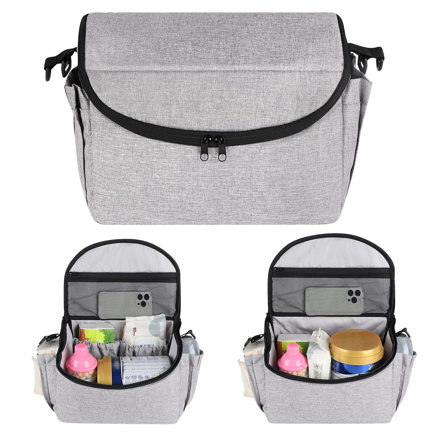 Accmor Universal Stroller Organizer - Large Capacity Stroller Bag with Shoulder Strap - Accessories for Uppababy, Nuna, Doona, Britax