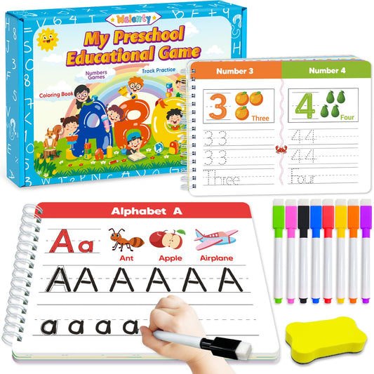 Walenty Preschool Learning Activities Kindergarten Workbooks, Toddler Busy Book Handwriting Practice Activity, Tracing Book for Kids 3-5, Montessori Educational Toys Gifts for 3 4 5 Year Old Boy Girl