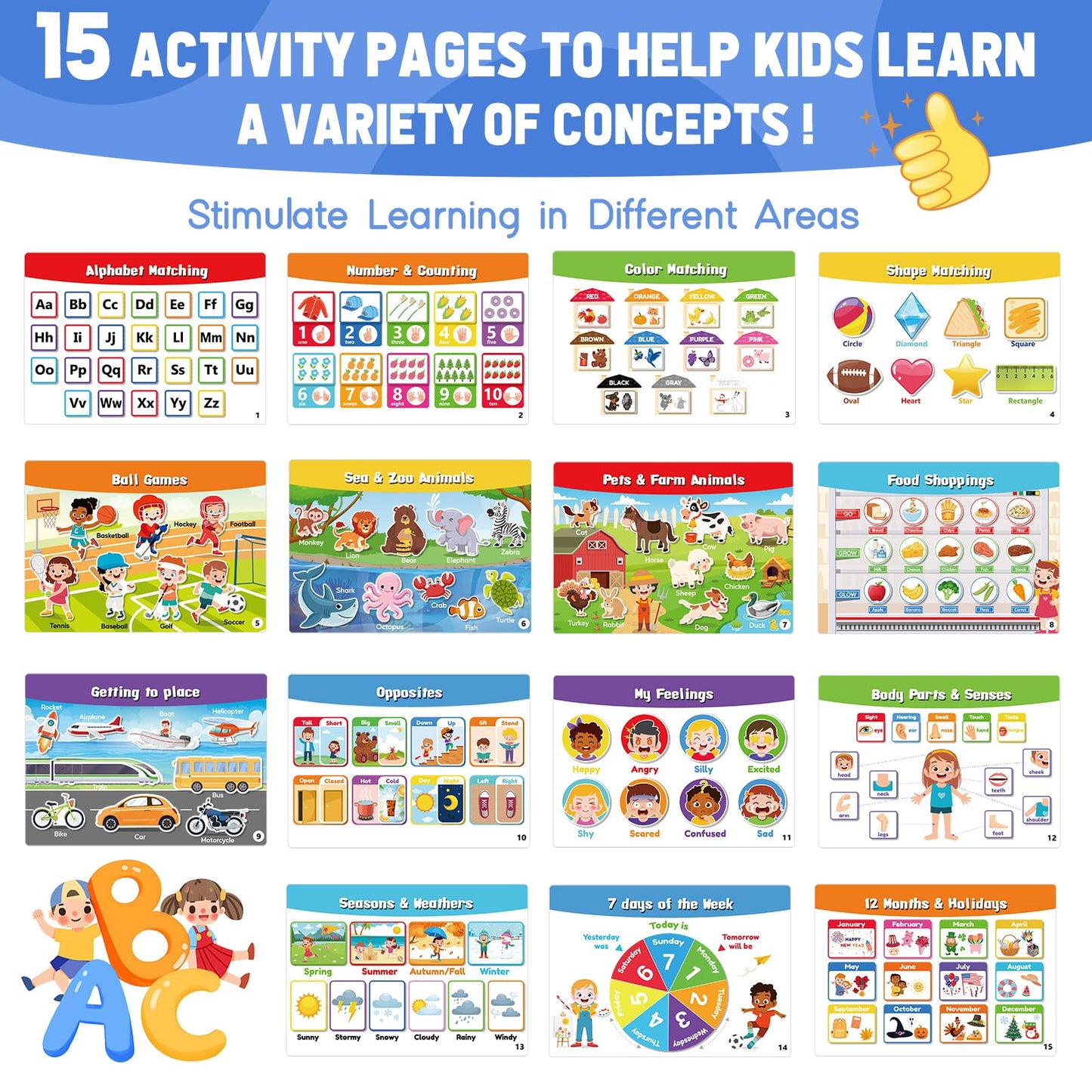 Montessori Busy Book Toys for Toddlers - Preschool Learning Activities Book | Pre-Assembled Educational Books for Kids Ages 3+ | Autism Sensory Toddler Toy | Birthdays Christmas Travel Gifts for Kids