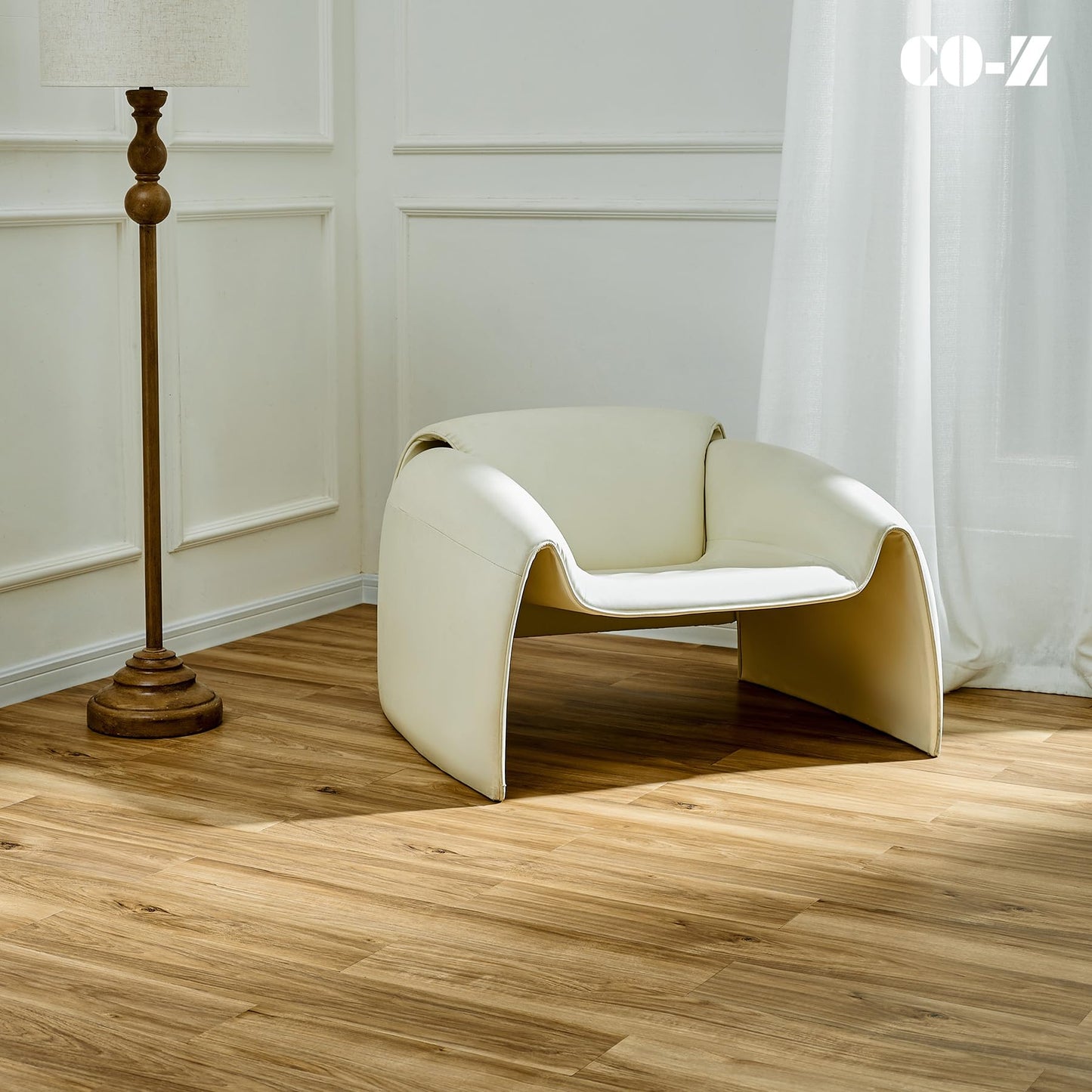 CO-Z Peel and Stick Floor Tile, Self Adhesive Vinyl Flooring 36x6 Inch, Waterproof Vinyl Tiles Removable Stickers for Living Room Bedroom Dining Room, 16-Pack 24 Sq. Feet, Light Oak