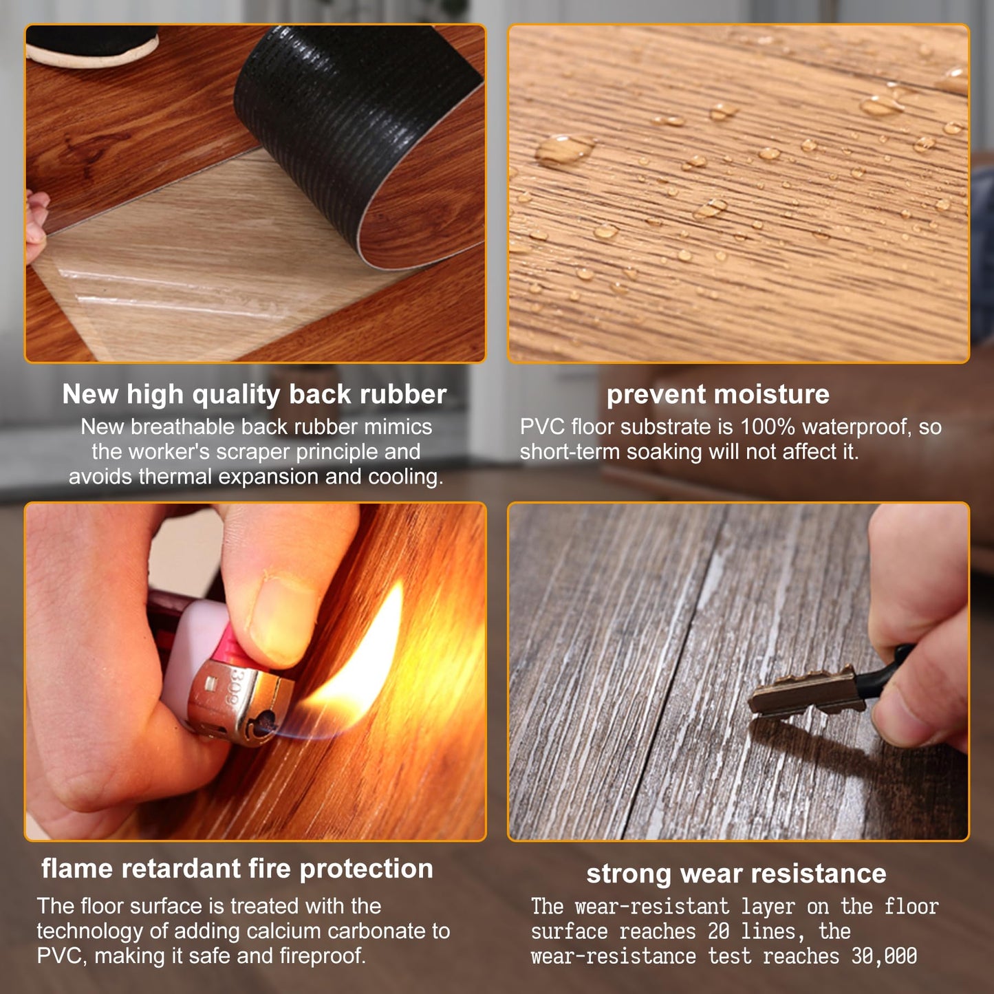 Peel and Stick Floor Tile，36×6in，Peel and Stick Flooring Easy to Install，Self Adhesive Waterproof, Scratch Proof for Rental Houses, bedrooms, Kitchens (36, 523, 36 x 6 inches)