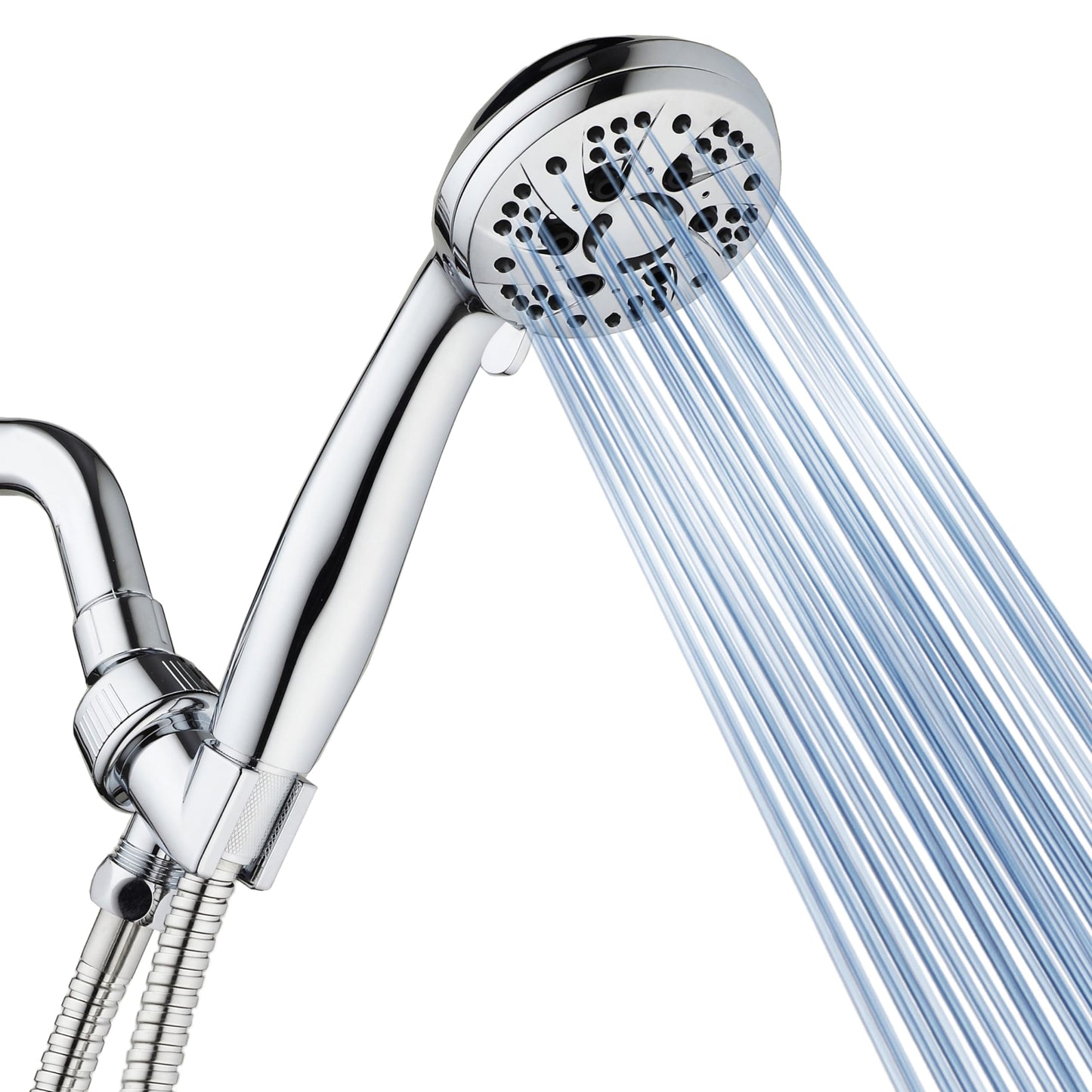 AquaDance For California High Pressure 6-Setting 3.5" Chrome Face Handheld Shower with Hose for Ultimate Shower Experience! Officially Tested to Meet Strict US Quality & Performance Standards!