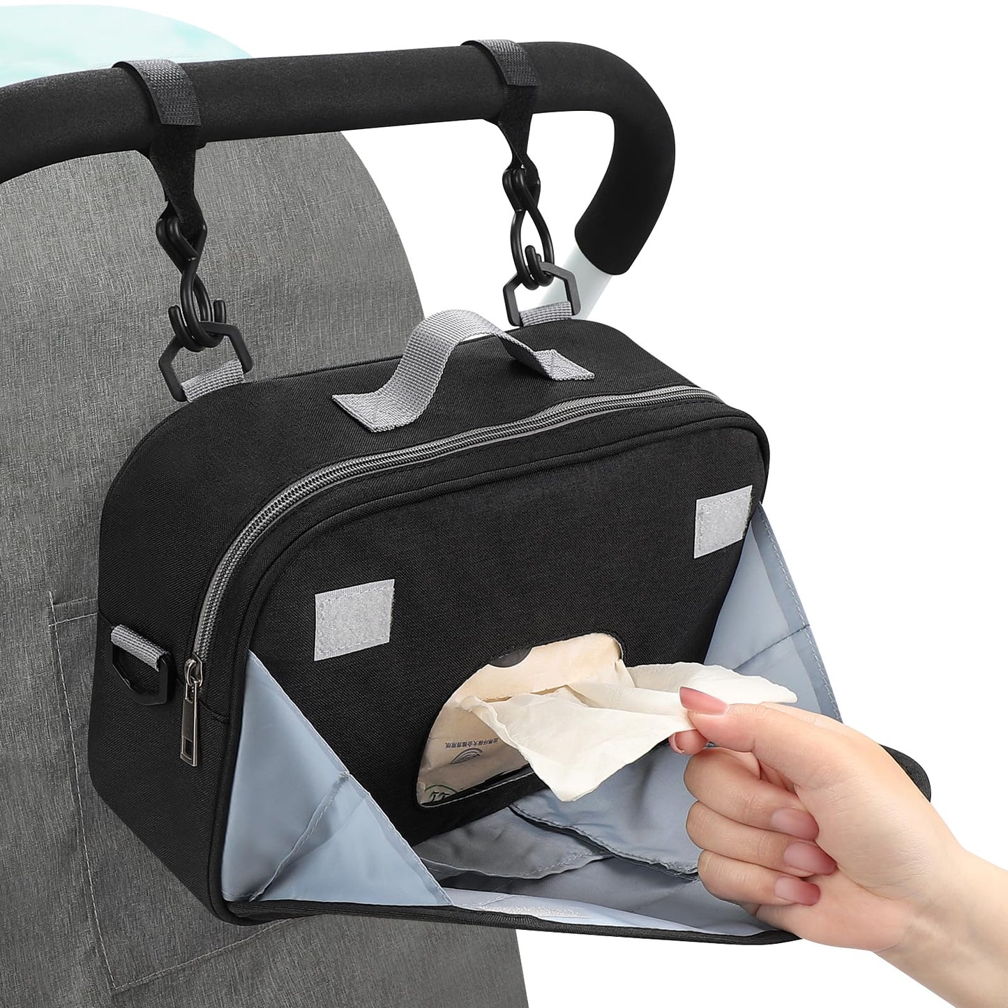 Accmor Stroller Organizer, Universal Stroller Organizer with Insulated Cup Holder Pocket, Dual Purpose Large Capacity Stroller Bag Caddy, Stroller Accessories Fits for Uppababy, Doona, Nuna Strollers