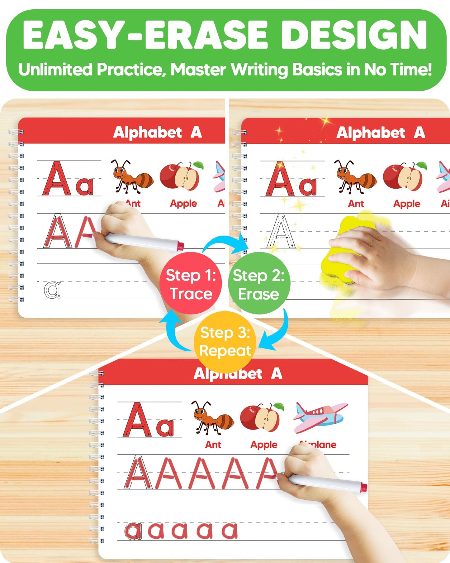 Walenty Preschool Learning Activities Kindergarten Workbooks, Toddler Busy Book Handwriting Practice Activity, Tracing Book for Kids 3-5, Montessori Educational Toys Gifts for 3 4 5 Year Old Boy Girl