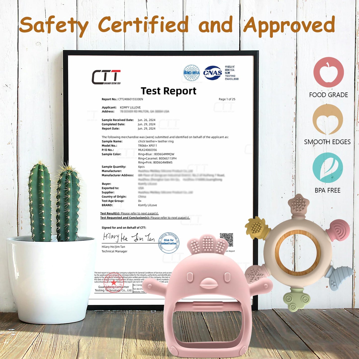 Komfy LilLove 2 Pack Baby Teething Toys for 0-6 & 6-12 Months, Food Grade Silicone Teething Mitten No Drop Teether and Ring Teether, BPA Free, One-Piece, CPC Certified Baby Chew Toys for Sucking Needs