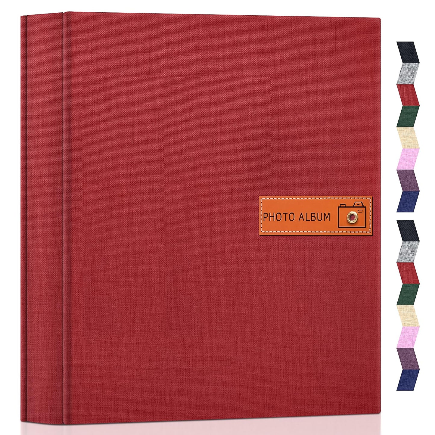 popotop Photo Album 4x6 200 Pockets Photo with Label, Linen Hardcover Photo Albums for Wedding Gifts Baby Memory Travel Anniversary Brithday School, Picture Book with Horizontal & Vertical Photos