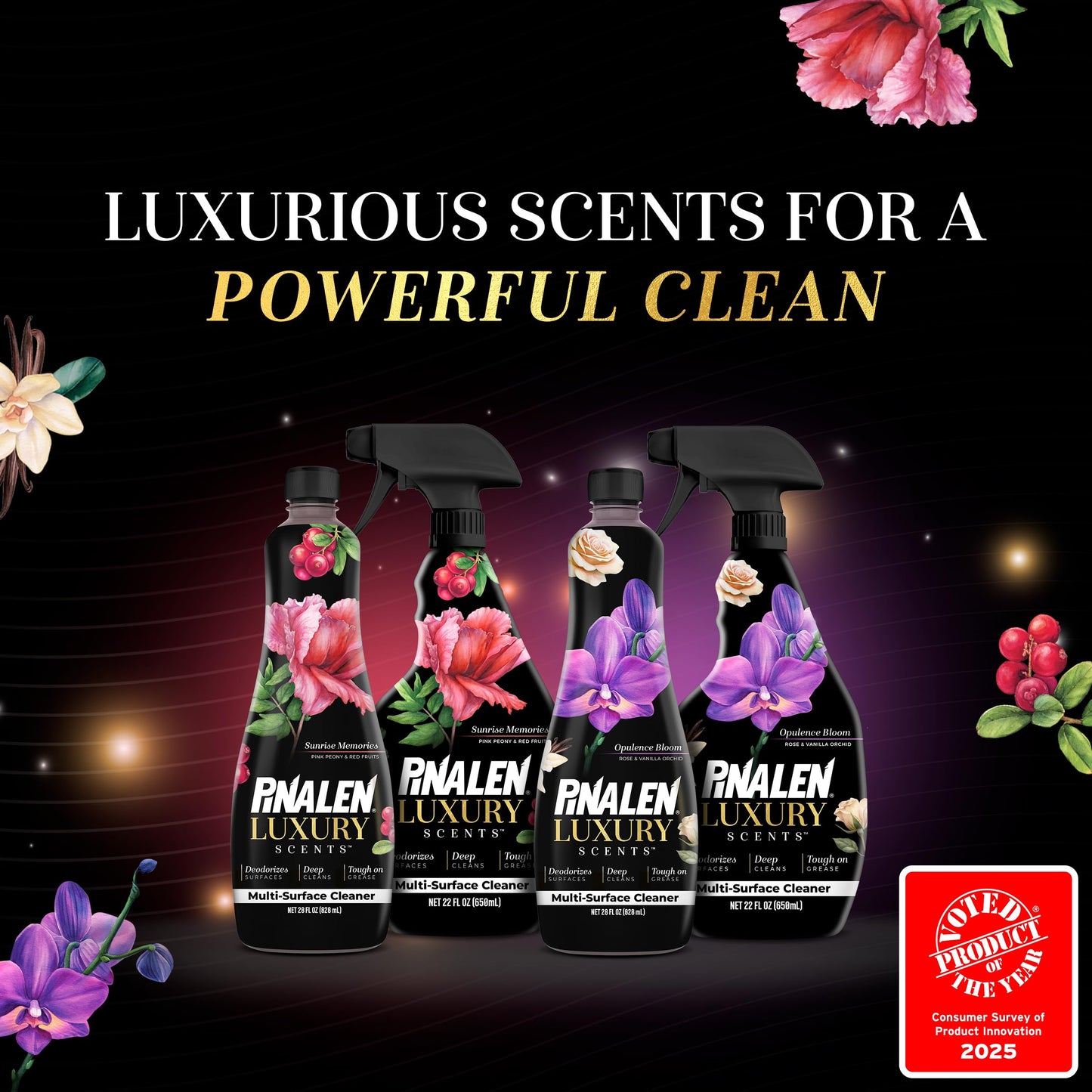 PINALEN Luxury Scent Liquid Multipurpose Cleaner - Sunrise Memories - 28 fl oz - All Purpose Cleaner for Kitchen, Bathroom & Surfaces